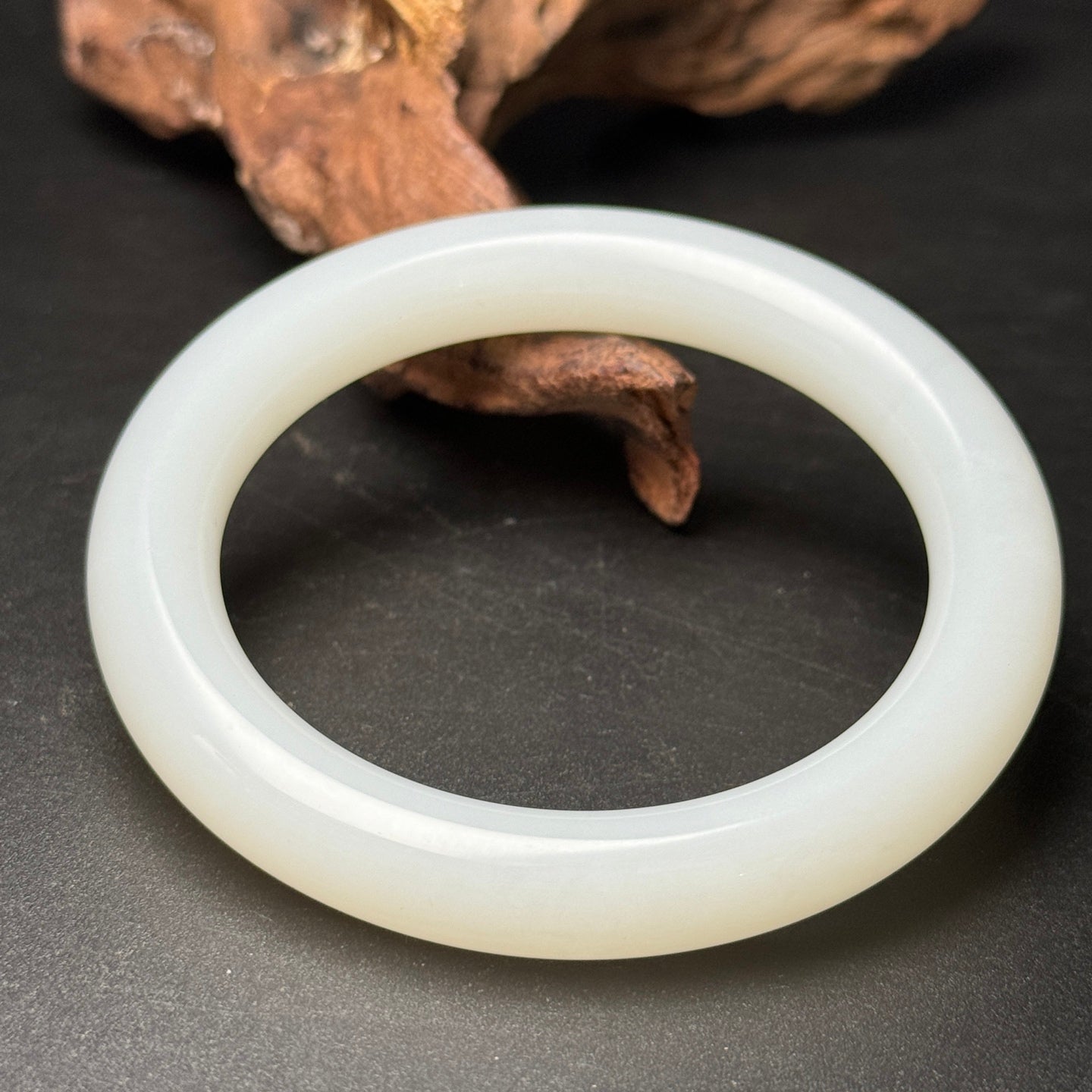 A0425 Inside Diameter 58MM Chinese Natural White Hetian Jade Bracelet