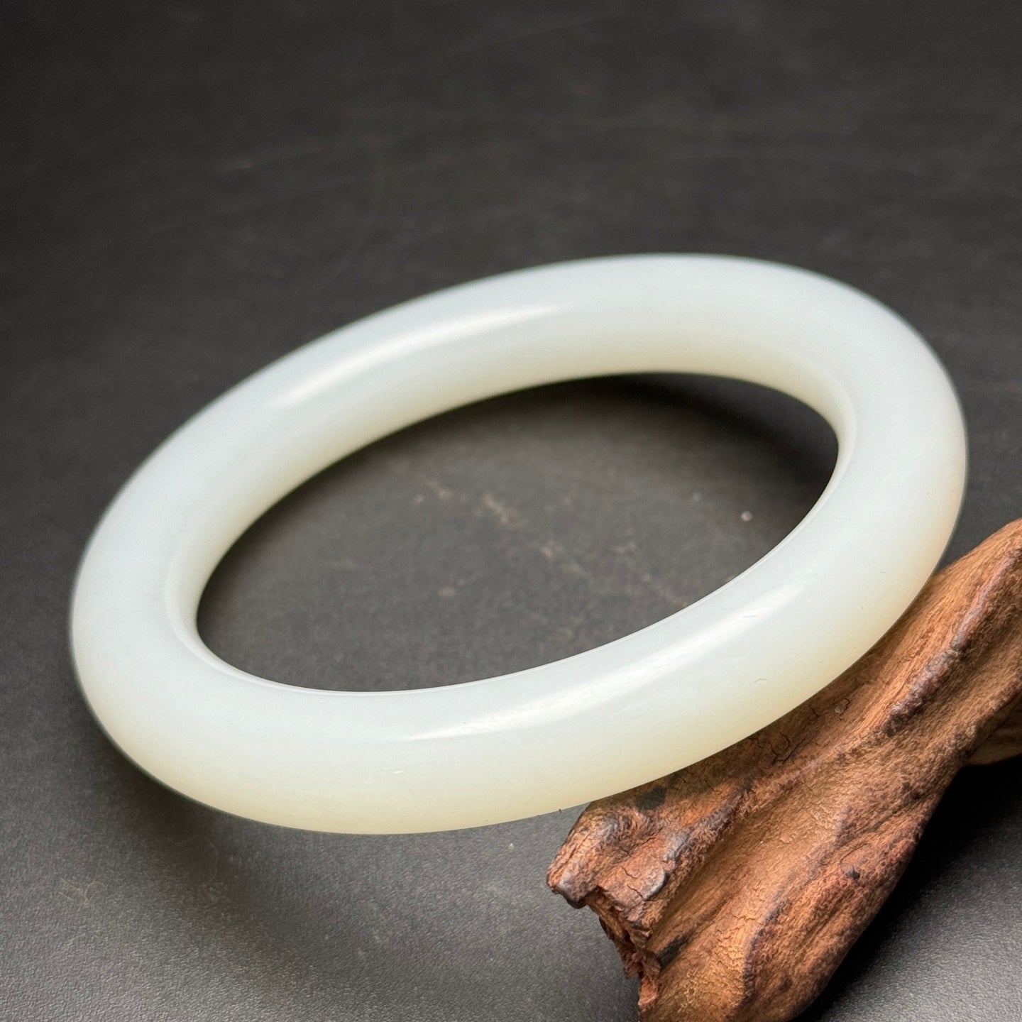 A0425 Inside Diameter 58MM Chinese Natural White Hetian Jade Bracelet