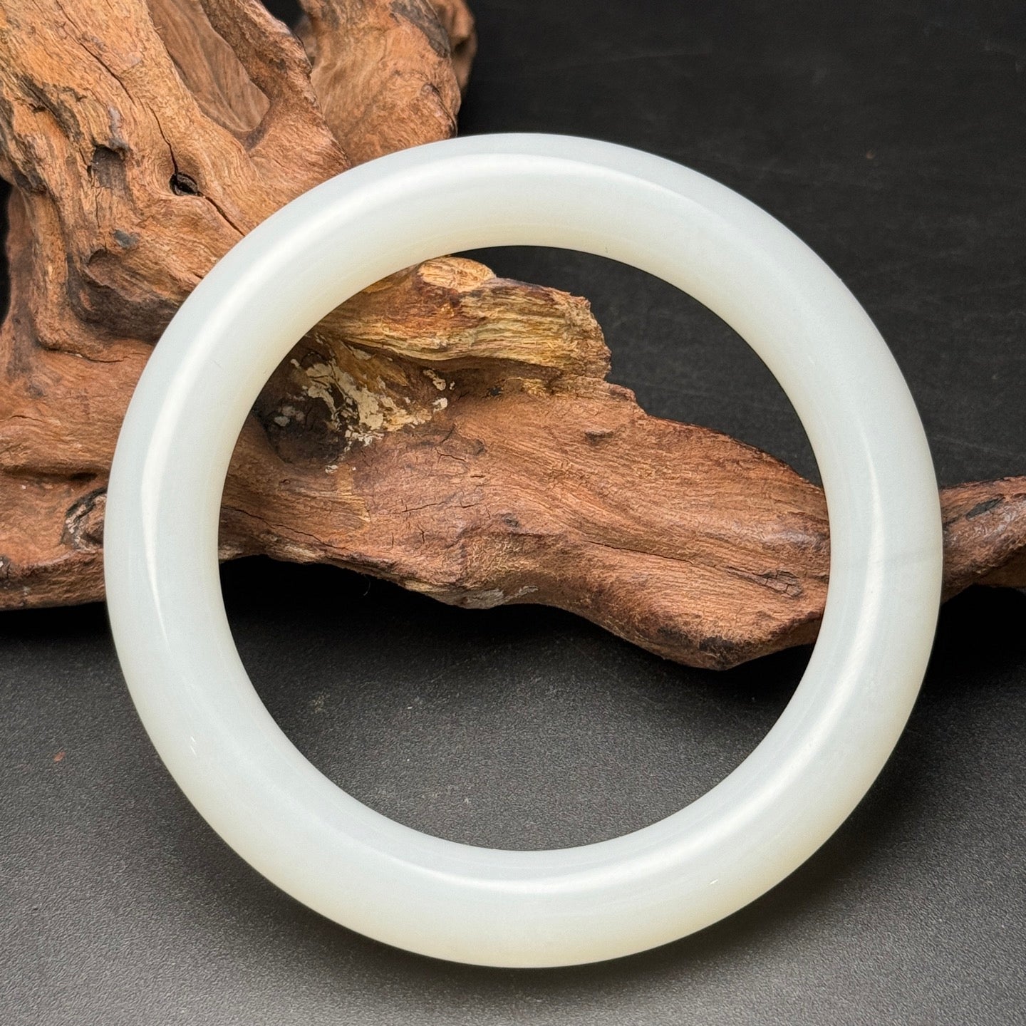 A0425 Inside Diameter 58MM Chinese Natural White Hetian Jade Bracelet