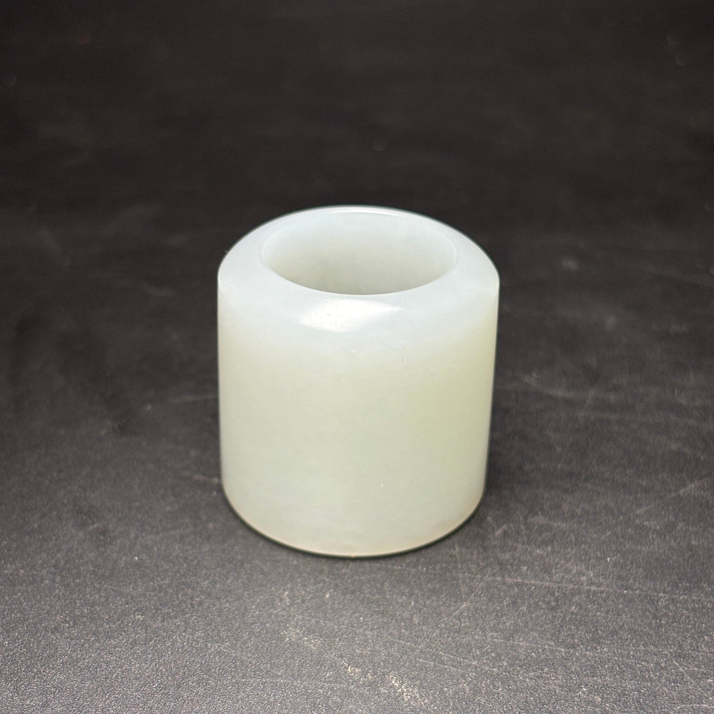 A0569 Inside Diameter 22 MM Chinese White Hetian Jade Thumb Ring
