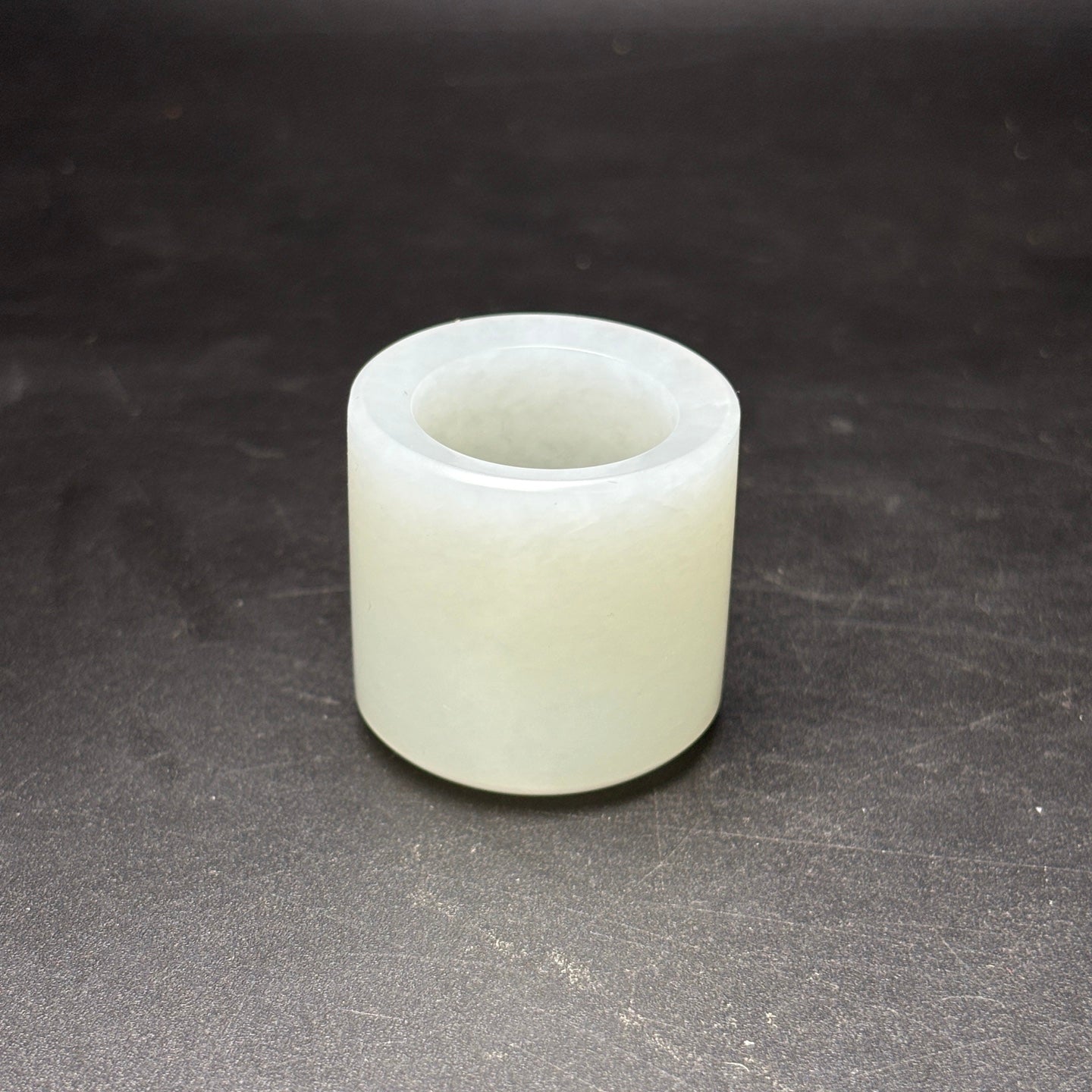 A0569 Inside Diameter 22 MM Chinese White Hetian Jade Thumb Ring