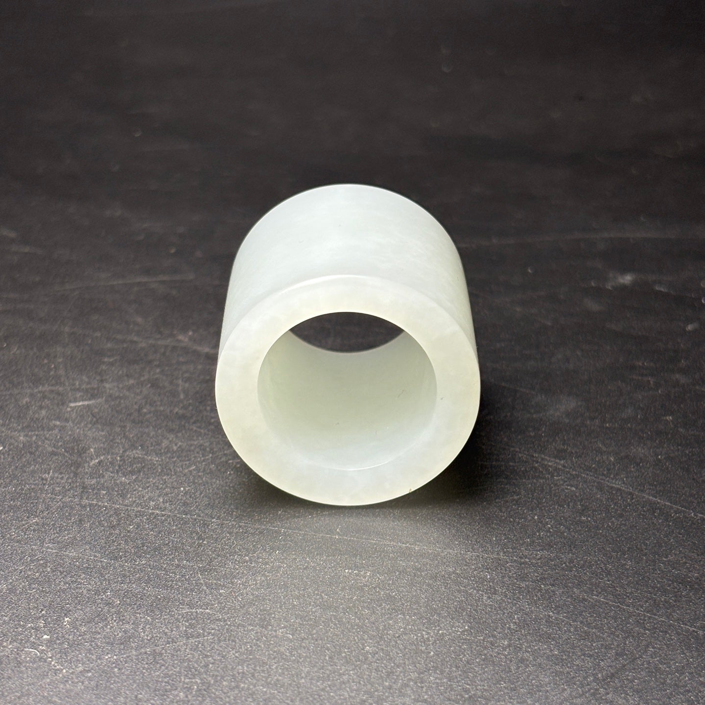 A0569 Inside Diameter 22 MM Chinese White Hetian Jade Thumb Ring