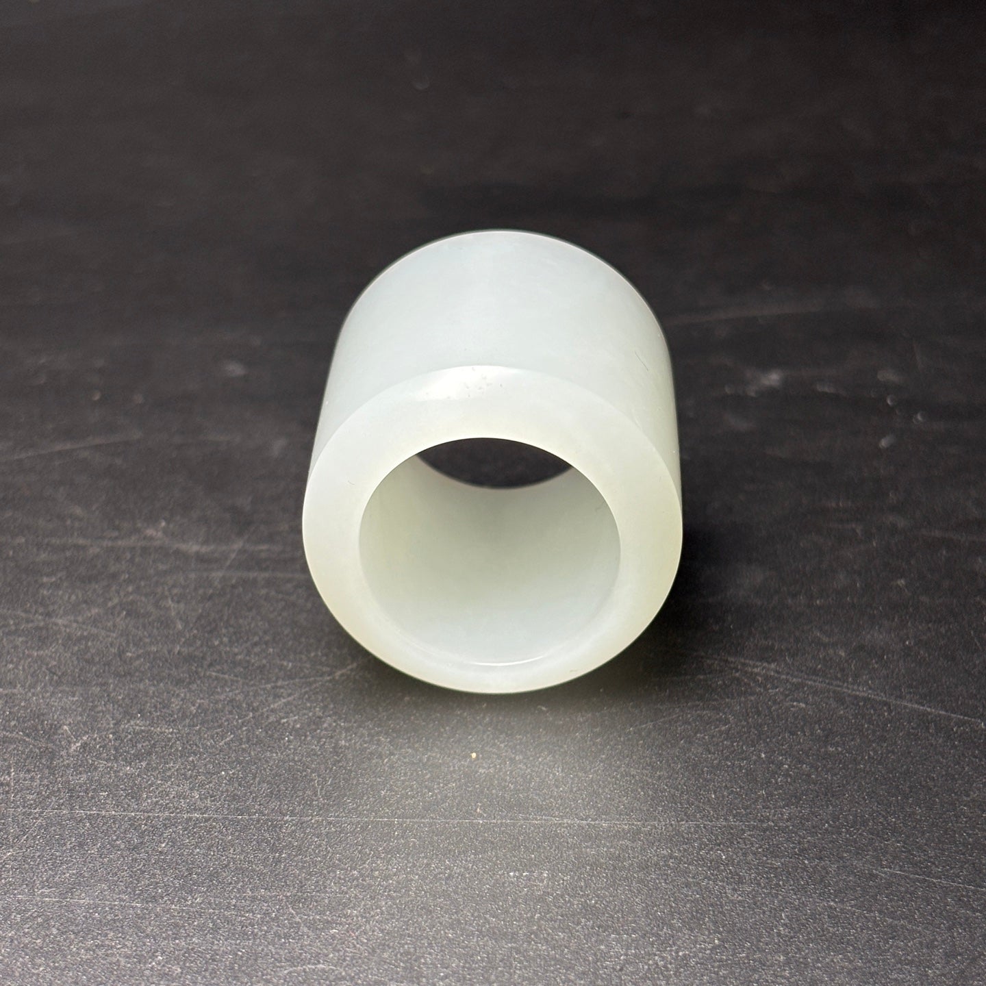 A0569 Inside Diameter 22 MM Chinese White Hetian Jade Thumb Ring