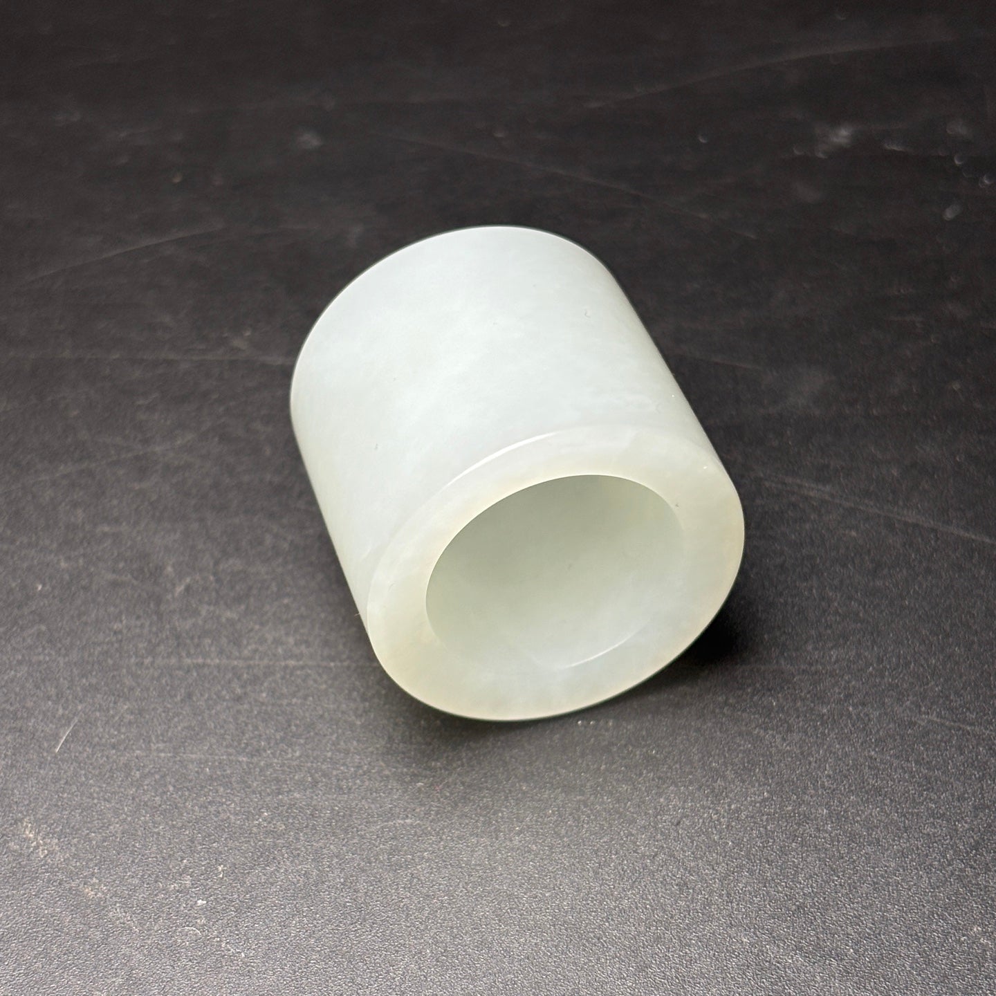 A0569 Inside Diameter 22 MM Chinese White Hetian Jade Thumb Ring