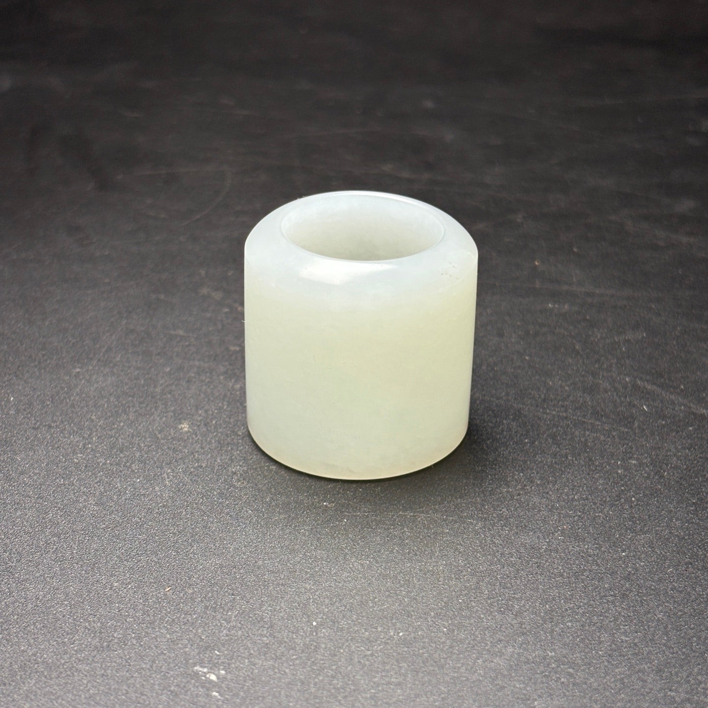 A0569 Inside Diameter 22 MM Chinese White Hetian Jade Thumb Ring