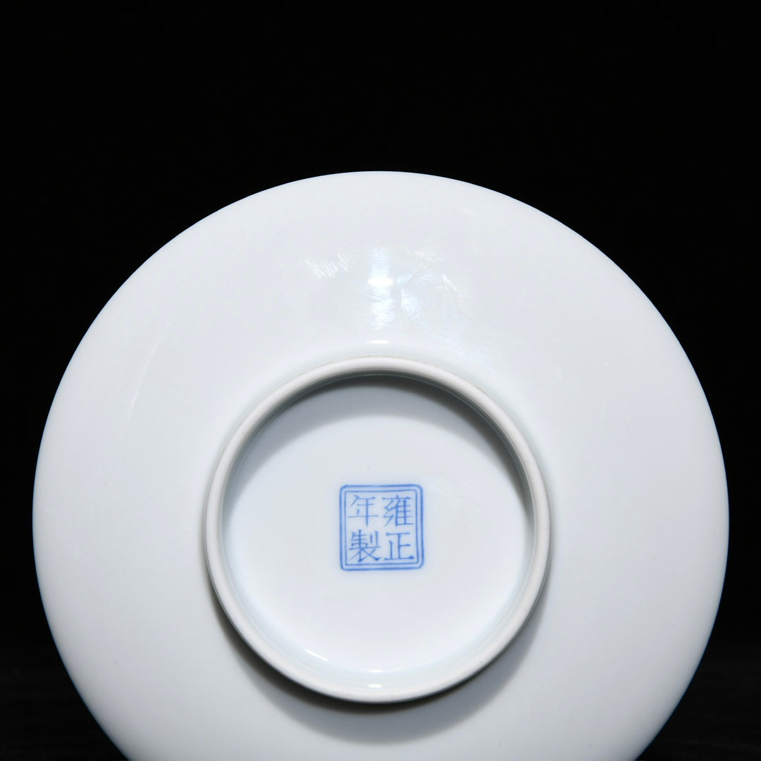 A0570 A Pair Chinese Famille Rose Enamel Carp & Lotus Flower & Lotus Leaf Design Porcelain Teabowl w Saucer