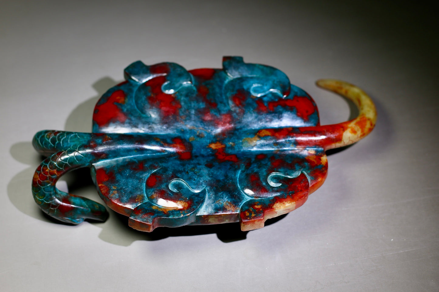 A0574 Superb Vintage Chinese Hetian Jade Carved Long Life Turtle Statue