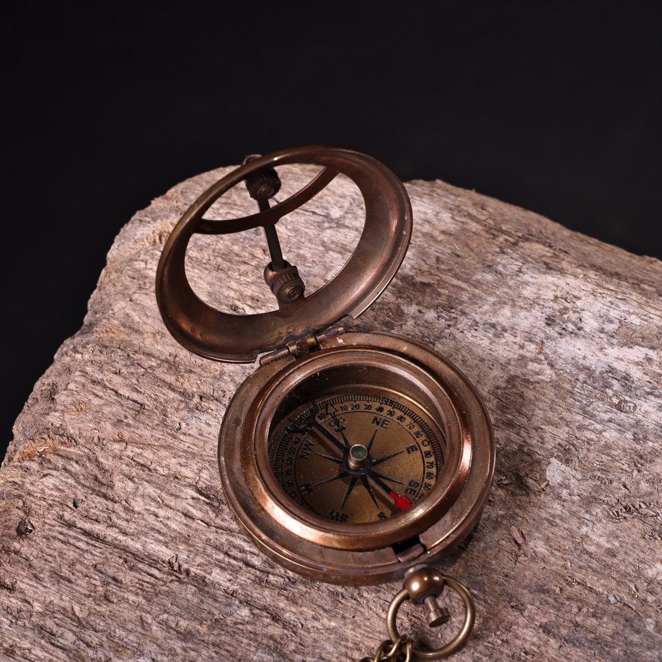 A0578 Vintage Brass Pocket Watch Shape Compass