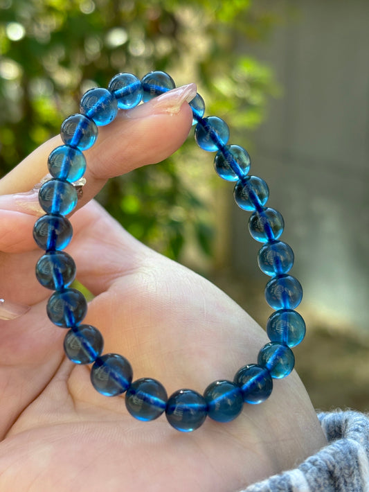 A0604 Beautiful Aquamarine Beads Bracelet