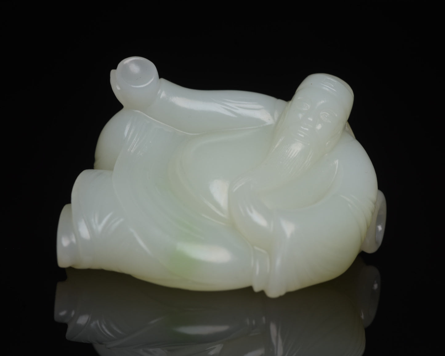 A0663 Superb Chinese Hetian Jade Carved Poet Libai Statue/Pendant