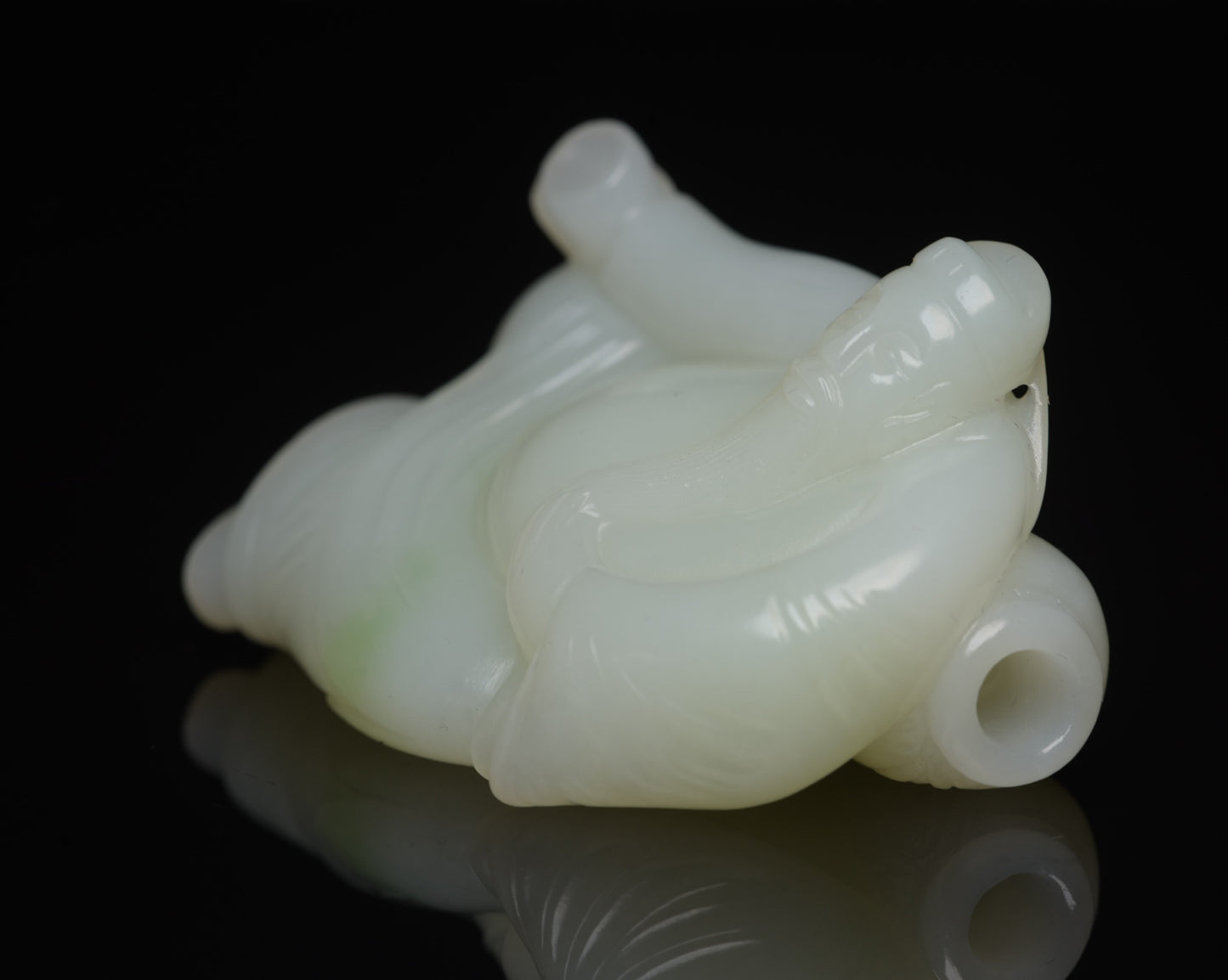 A0663 Superb Chinese Hetian Jade Carved Poet Libai Statue/Pendant