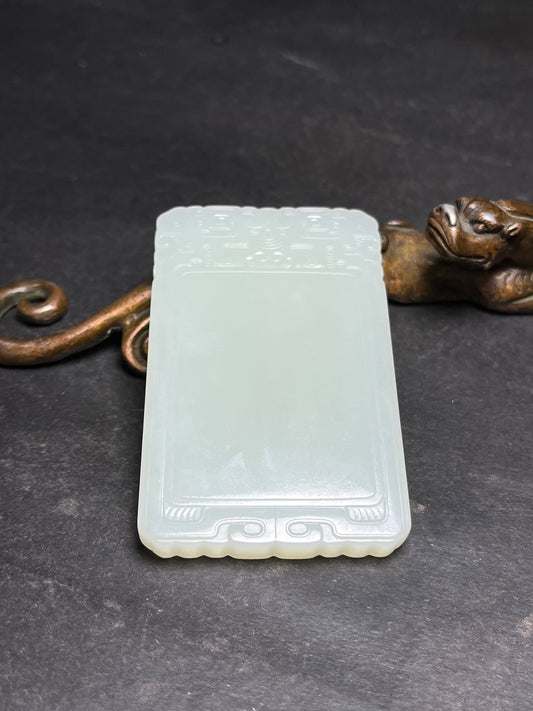 A0676 Chinese Natural Hetian Jade Lucky Pendant