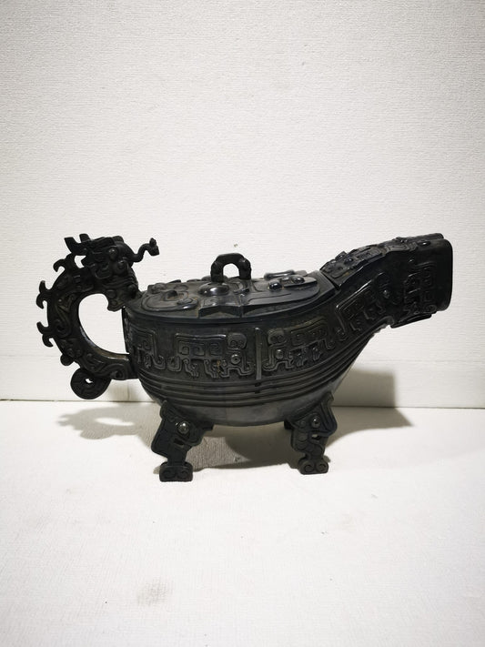 A0749 Xi Zhou Period Bronze Dragon Pattern Statue