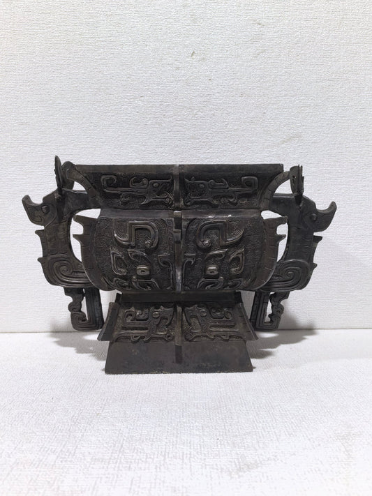 A0827 Xi Zhou Period Bronze Beast Face Bronze Gui Vessels