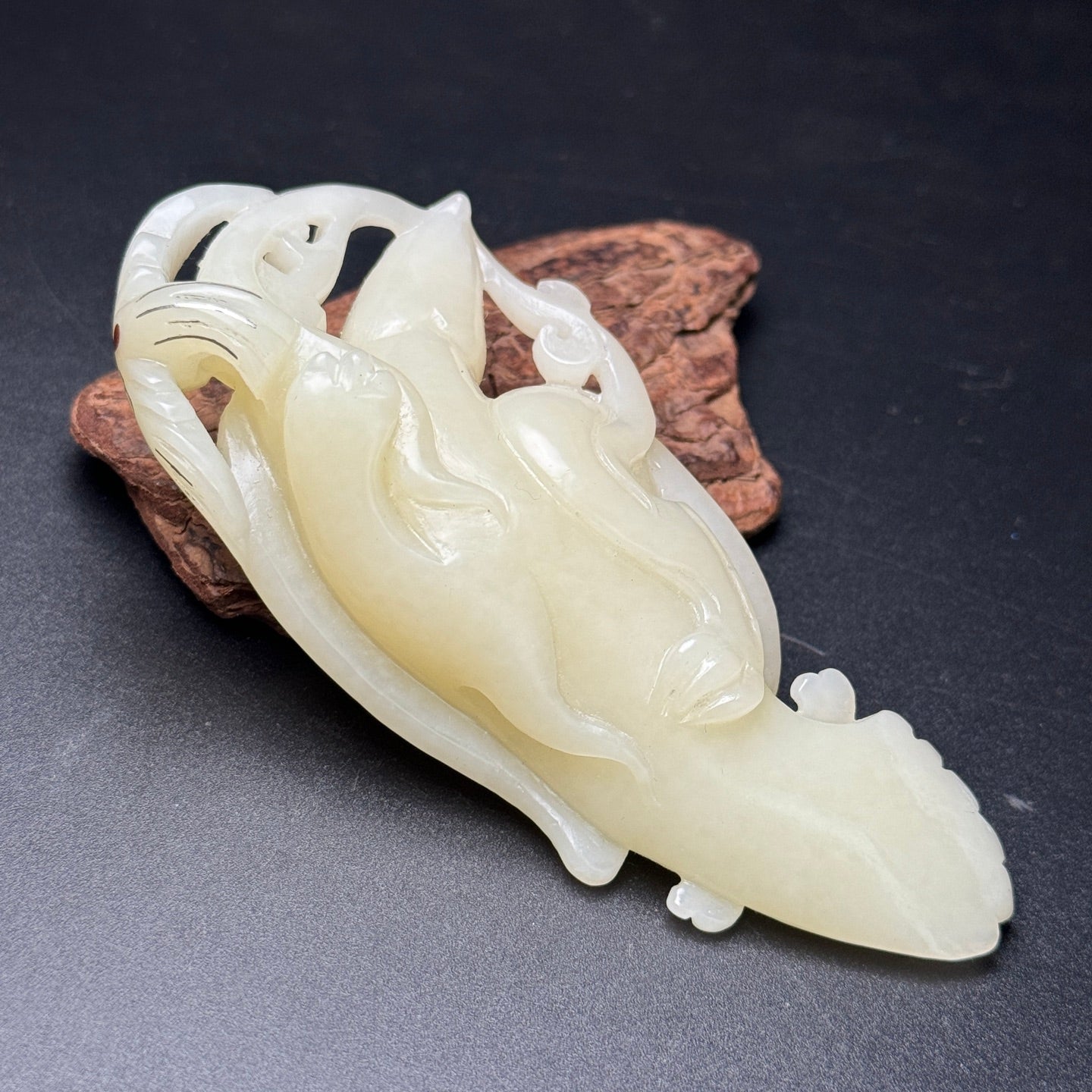 A0959 Chinese Silver Wires Inlay Hetian Jade Eagle Statue