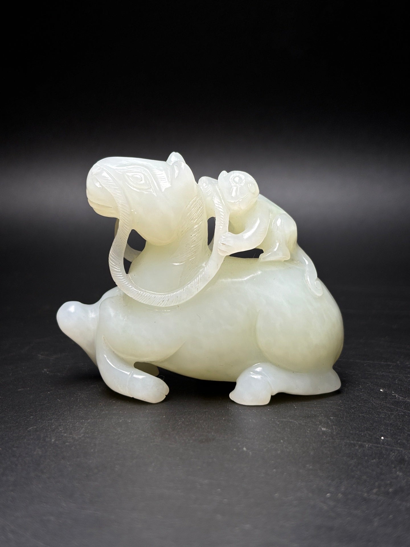 A0972 Superb Chinese Hetian Jade Carved Horse Monkey Statue/Pendant