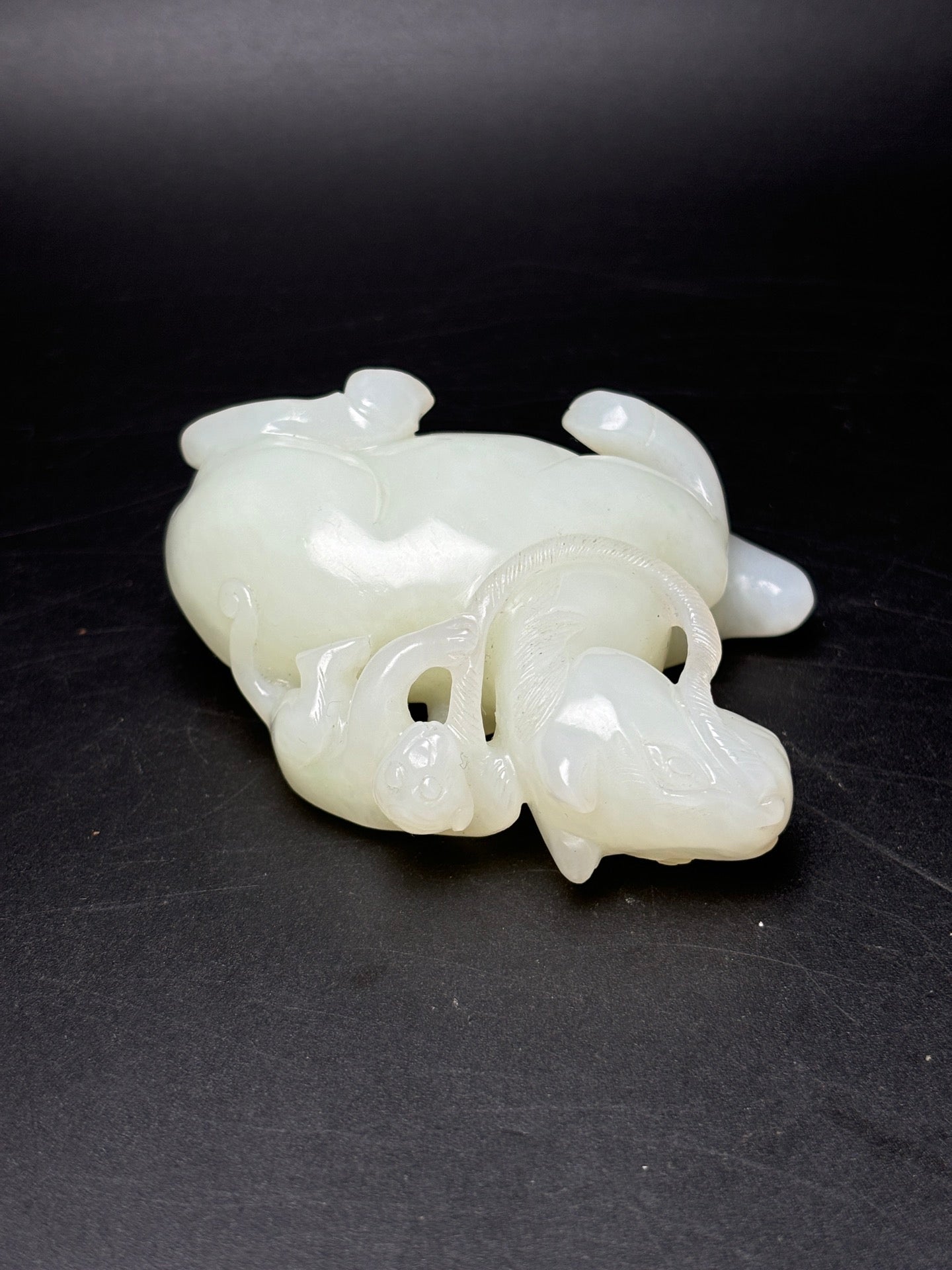 A0972 Superb Chinese Hetian Jade Carved Horse Monkey Statue/Pendant