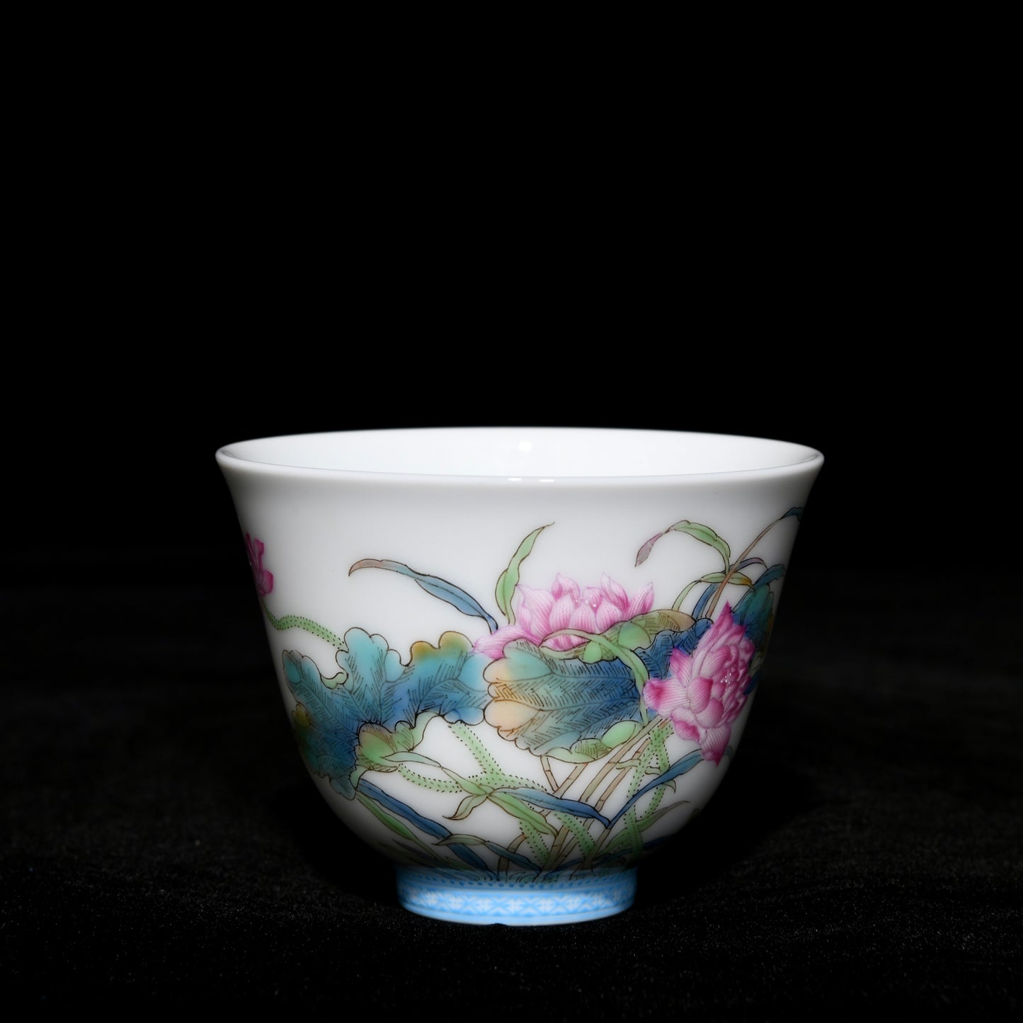 A1262 A Set 12 Chinese Qing Dynasty Famille Rose Flowers Bird Design Porcelain Cups