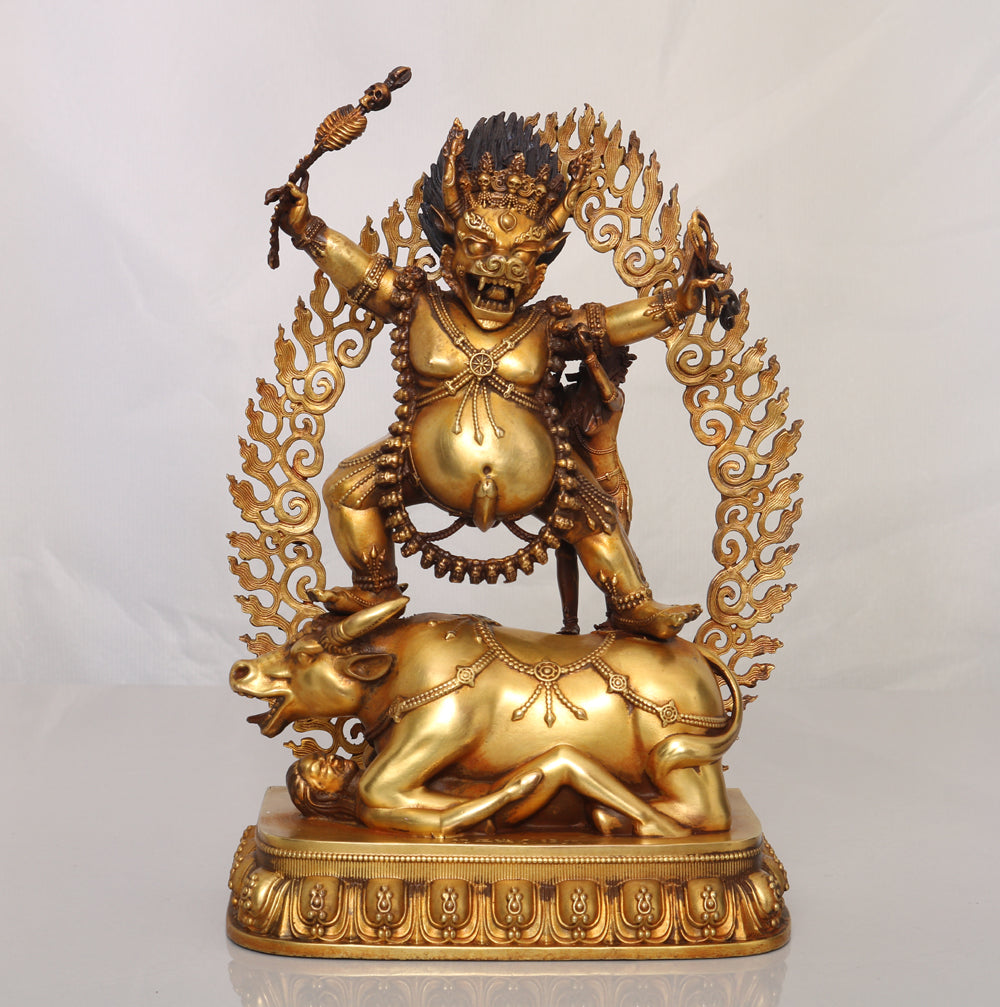 A1278 Tibetan Buddhism Gilt Gold Copper Buddha Statue