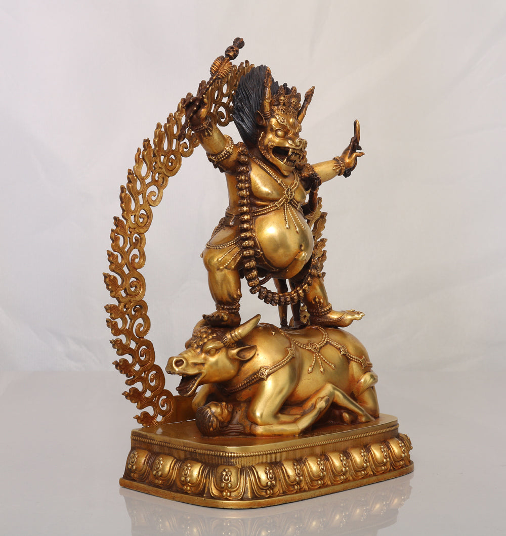 A1278 Tibetan Buddhism Gilt Gold Copper Buddha Statue