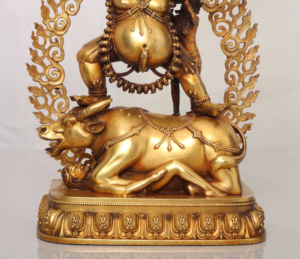 A1278 Tibetan Buddhism Gilt Gold Copper Buddha Statue