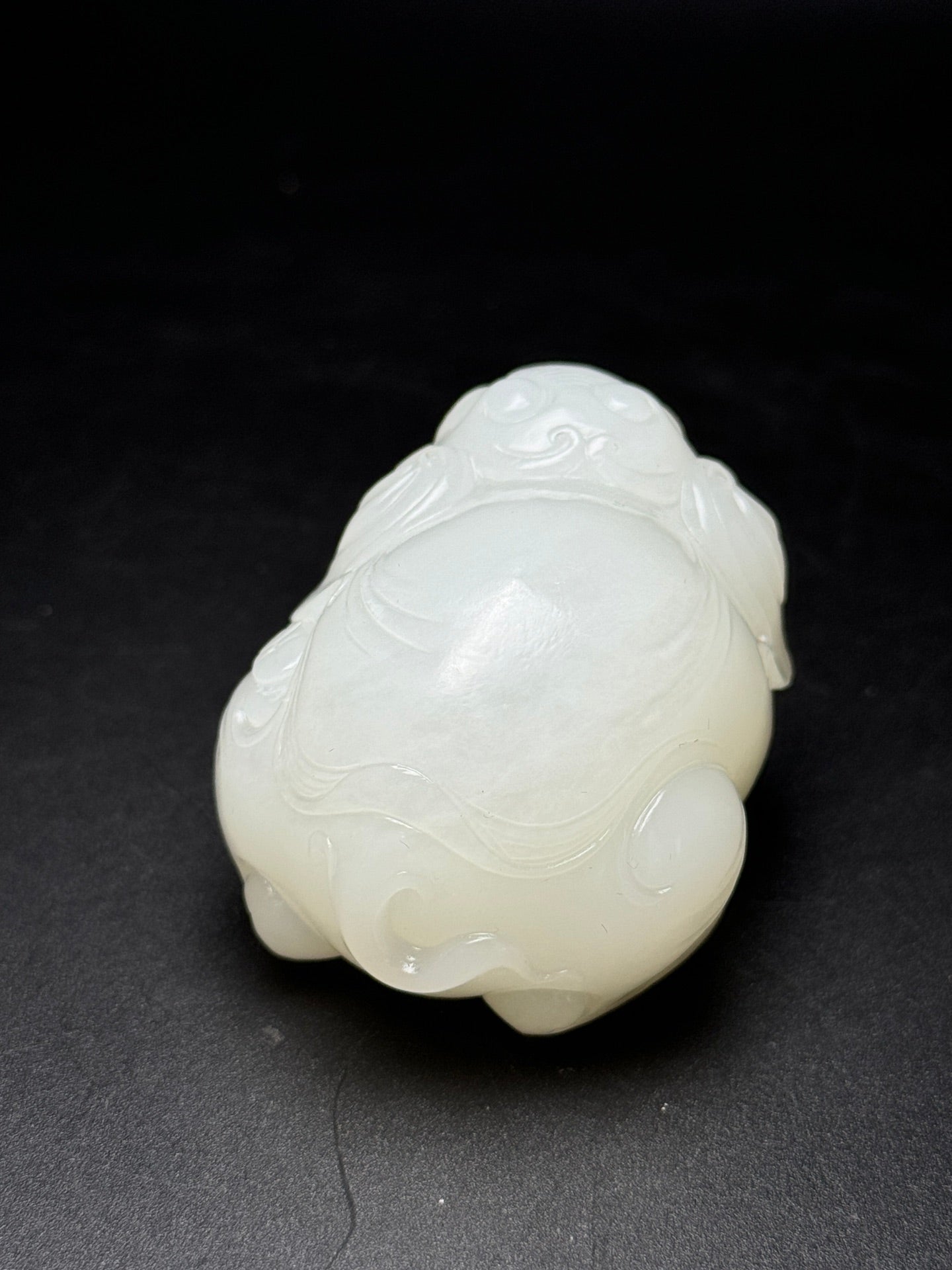 A1280 Superb Chinese White Hetian Jade Carved Fortune Elephant Statue