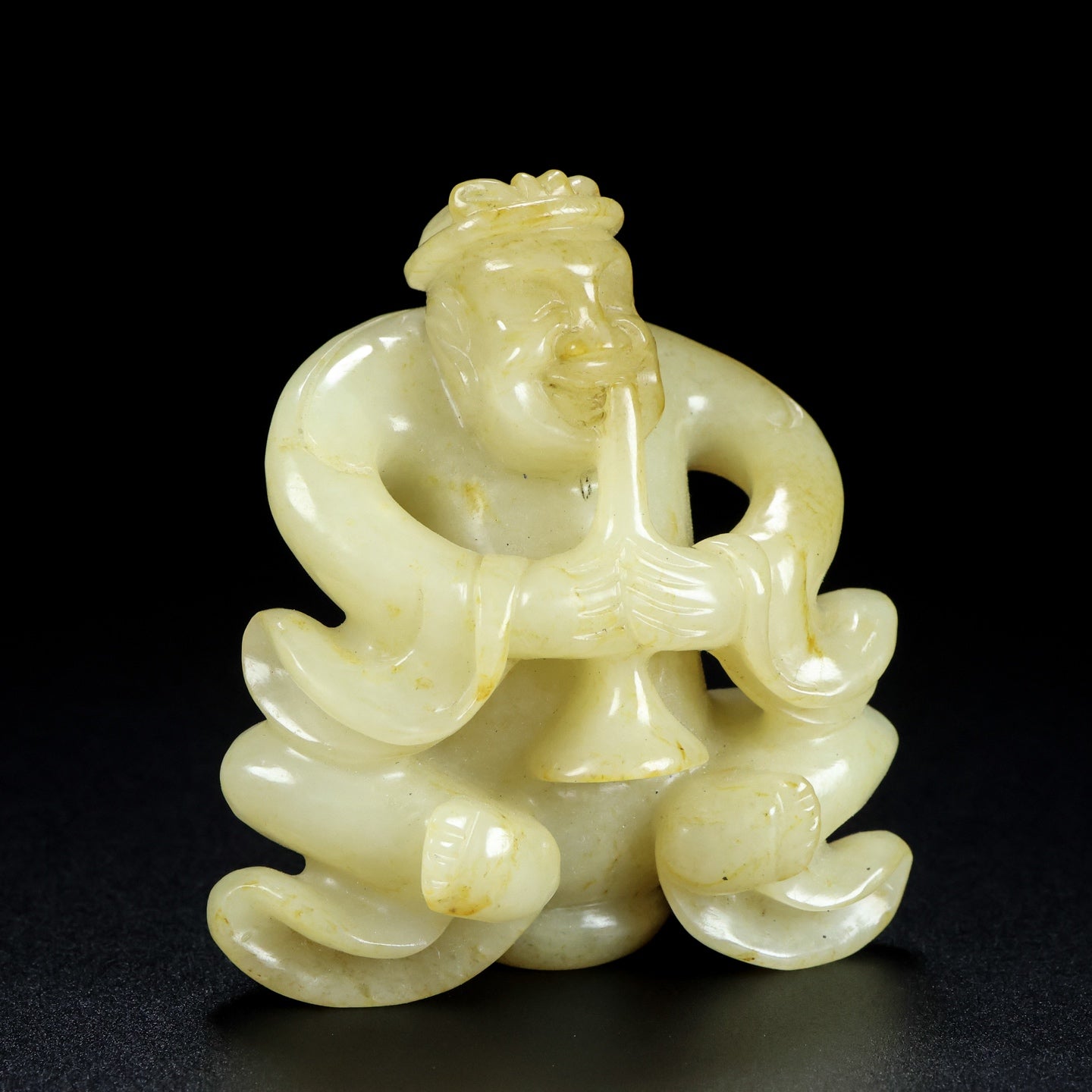 A1292 A Set Chinese Hetian Jade Carved Figure Statues