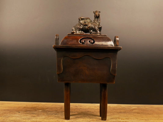 A1321 Vintage Chinese Copper Camel 4 Legs Incense Burner