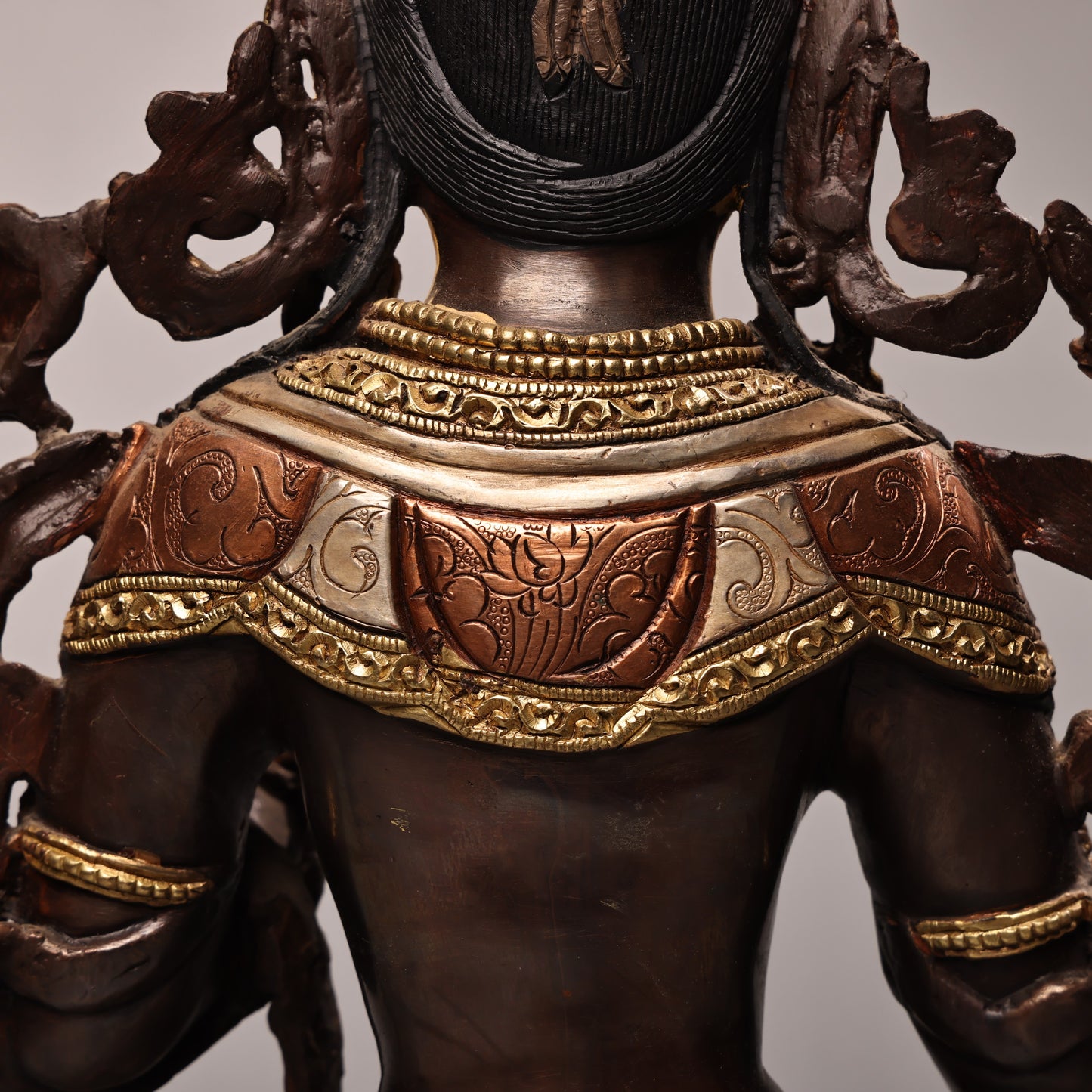 A1336 Tibetan Gilt Gold Copper Inlay Gems Tara Statue
