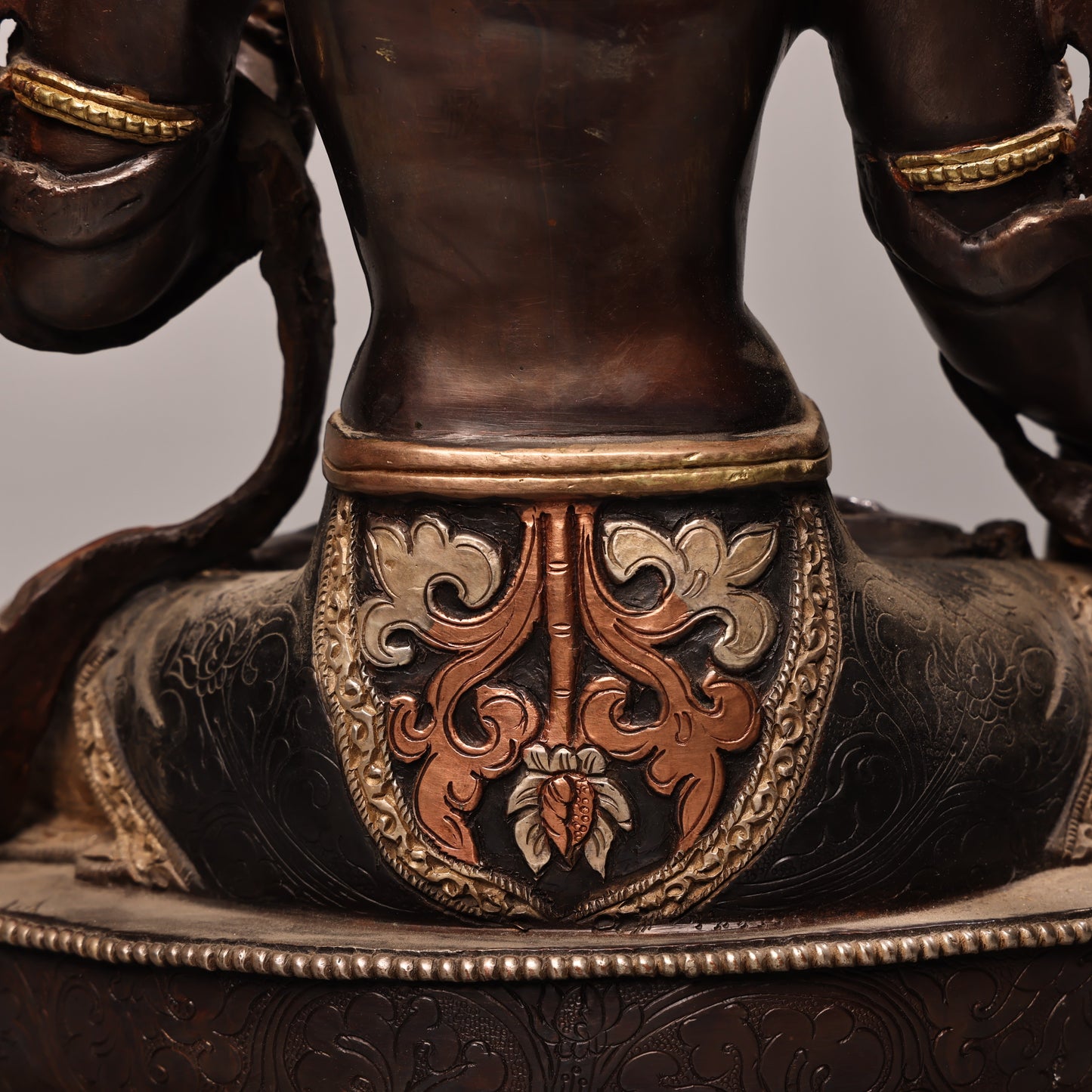 A1336 Tibetan Gilt Gold Copper Inlay Gems Tara Statue