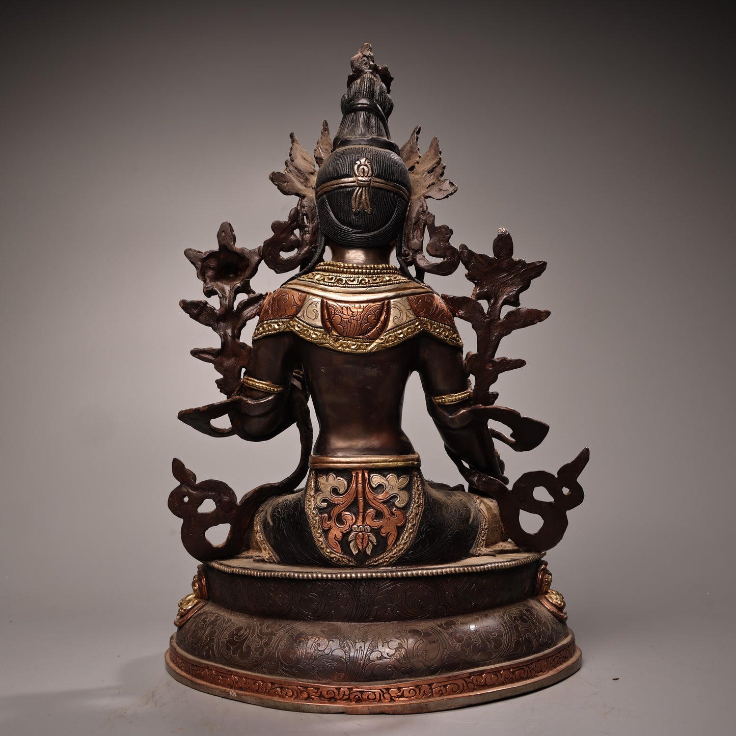 A1336 Tibetan Gilt Gold Copper Inlay Gems Tara Statue