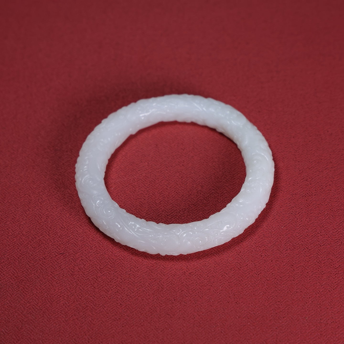 A1412 Inside Diameter 55 MM Chinese White Hetian Jade Bracelet