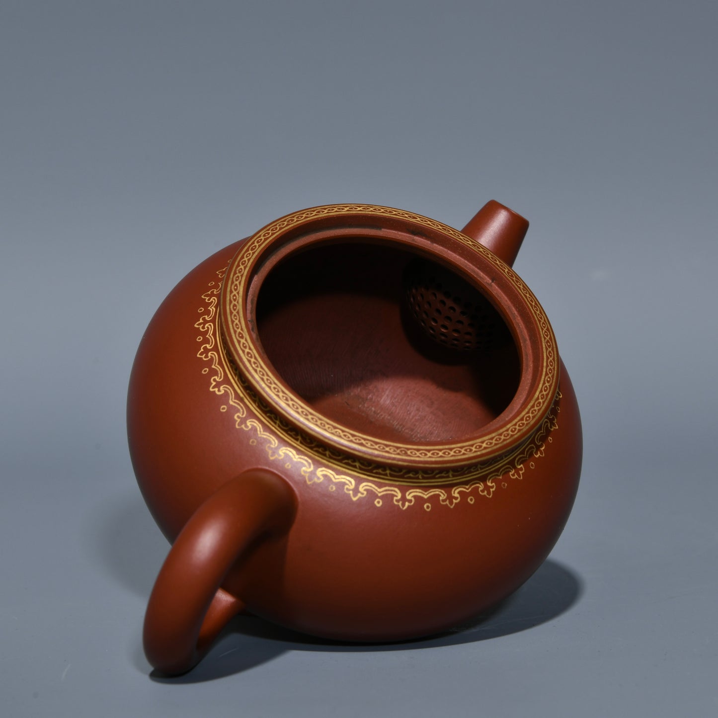 A1541 Superb Chinese Gilt Gold Yixing Zisha Teapot