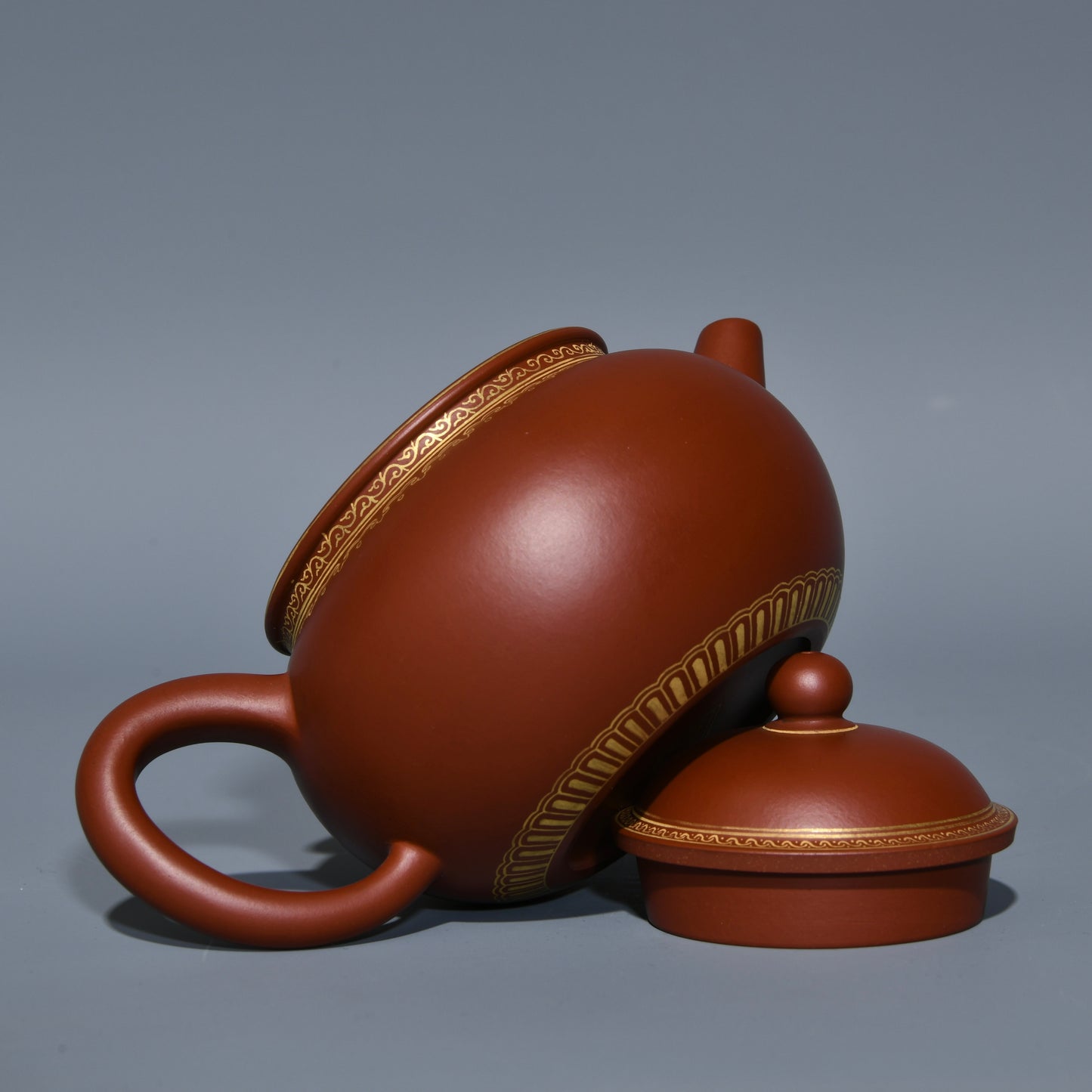 A1541 Superb Chinese Gilt Gold Yixing Zisha Teapot