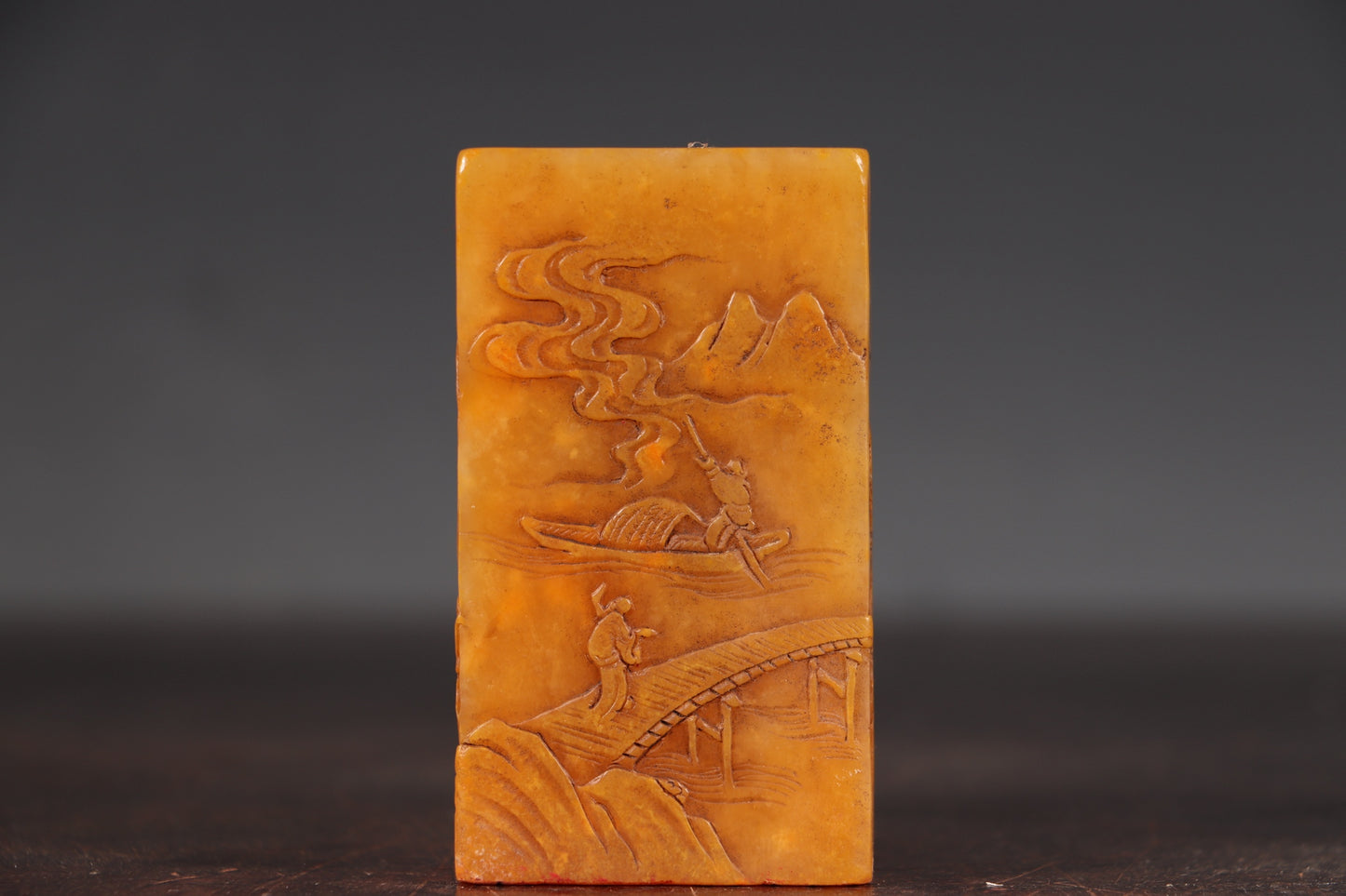 A1561 Chinese Tiahuang Stone Low Relief Playing Chess Old Men Seal