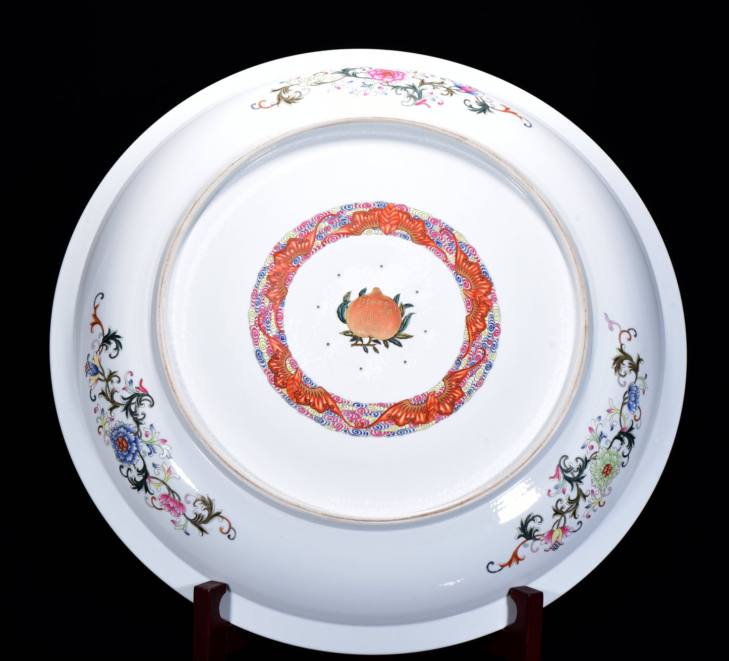 A1575 Chinese Qing Dynasty Gilt Gold Famille Rose Enamel Hundred Beast Design Porcelain Big Plate