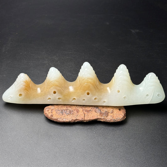 A1596 Chinese Hetian Jade Brush Pen Shelf