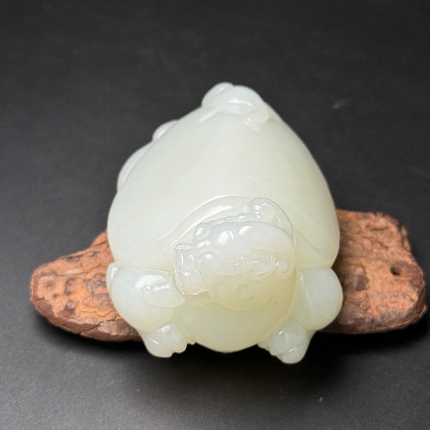 A1624 Superb Chinese Hetian Jade Carved Dragon Turtle Statue