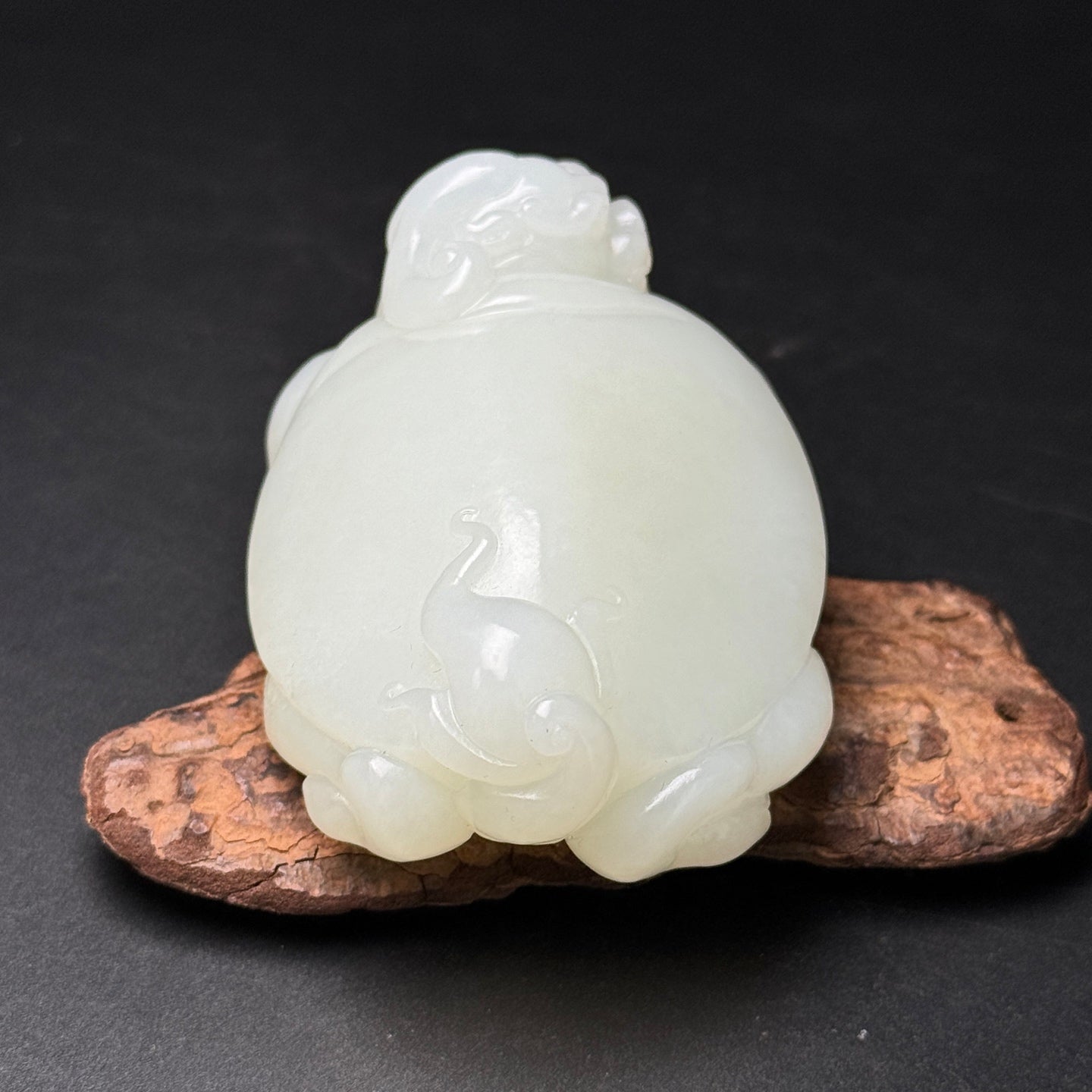 A1624 Superb Chinese Hetian Jade Carved Dragon Turtle Statue