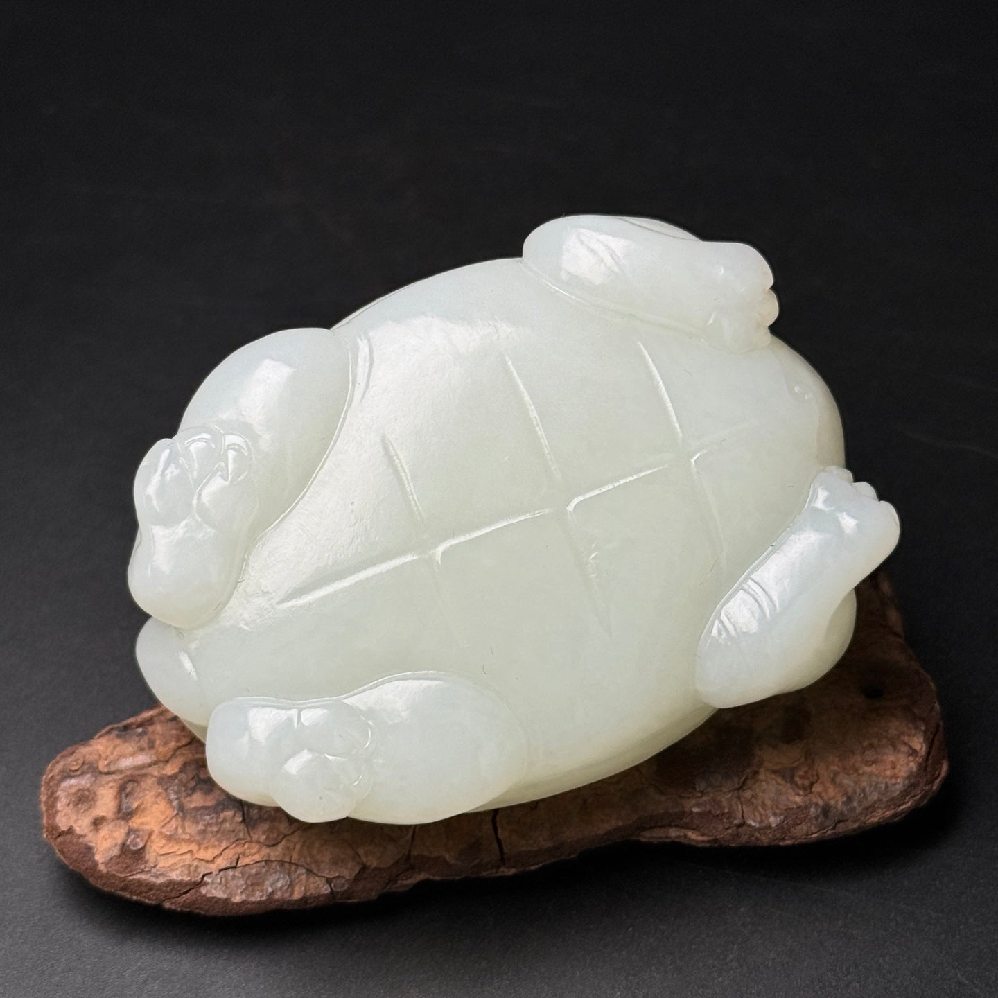 A1624 Superb Chinese Hetian Jade Carved Dragon Turtle Statue
