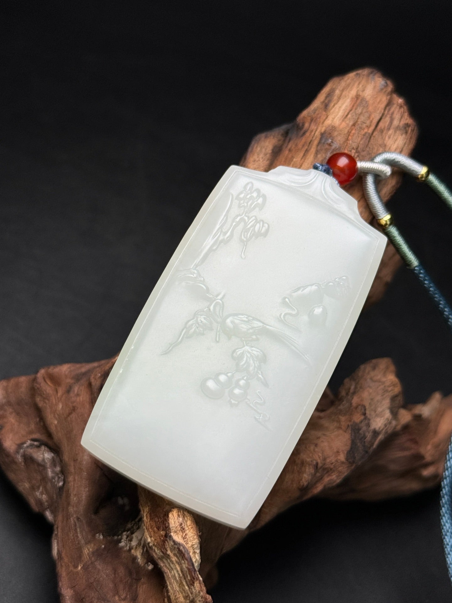 A0178 Superb Chinese Natural Hetian Jade Mountain River Scene Design Pendant