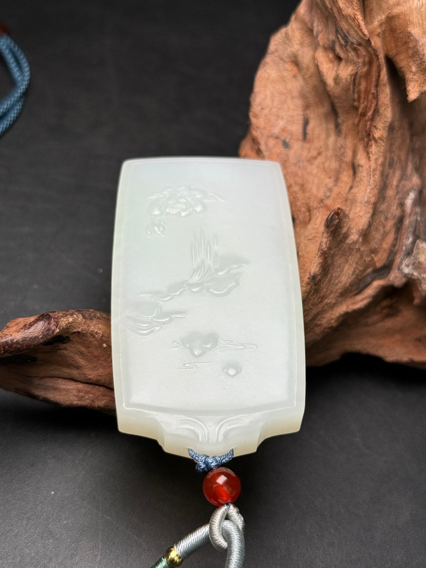 A0178 Superb Chinese Natural Hetian Jade Mountain River Scene Design Pendant