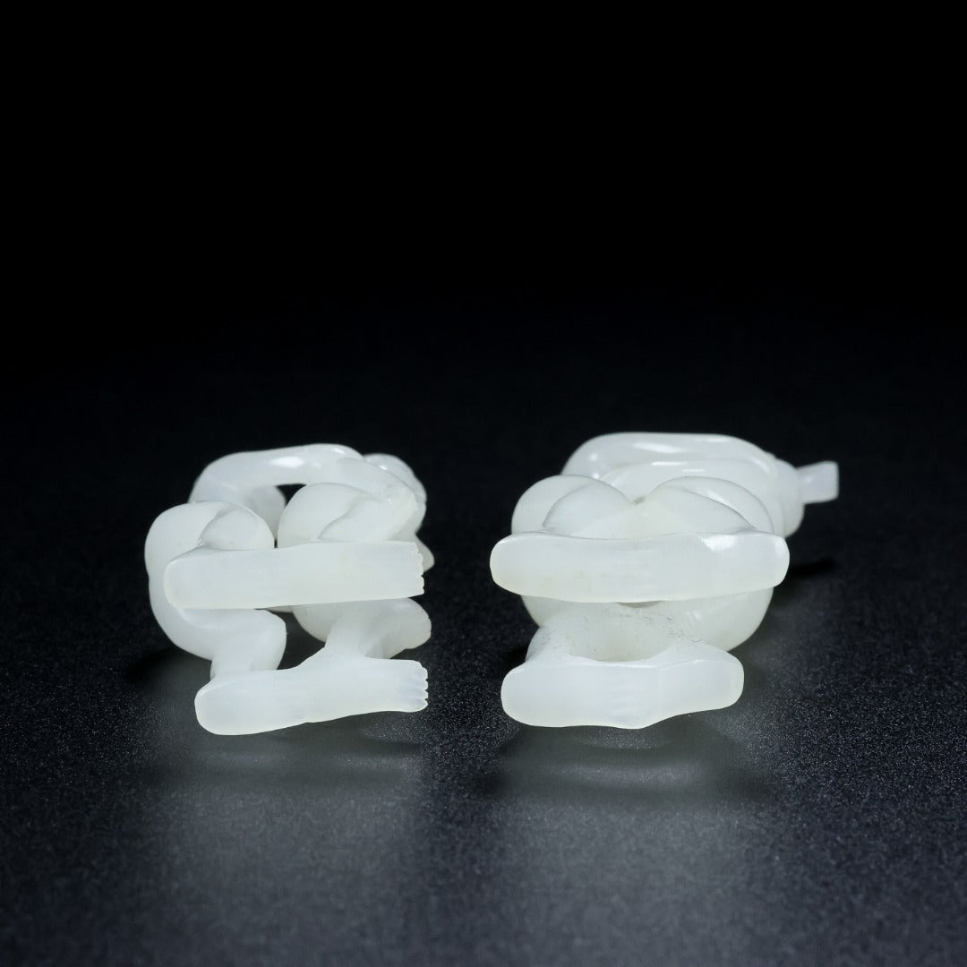 A1815 A Set Four Chinese White Hetian Jade Carved Figure Staues