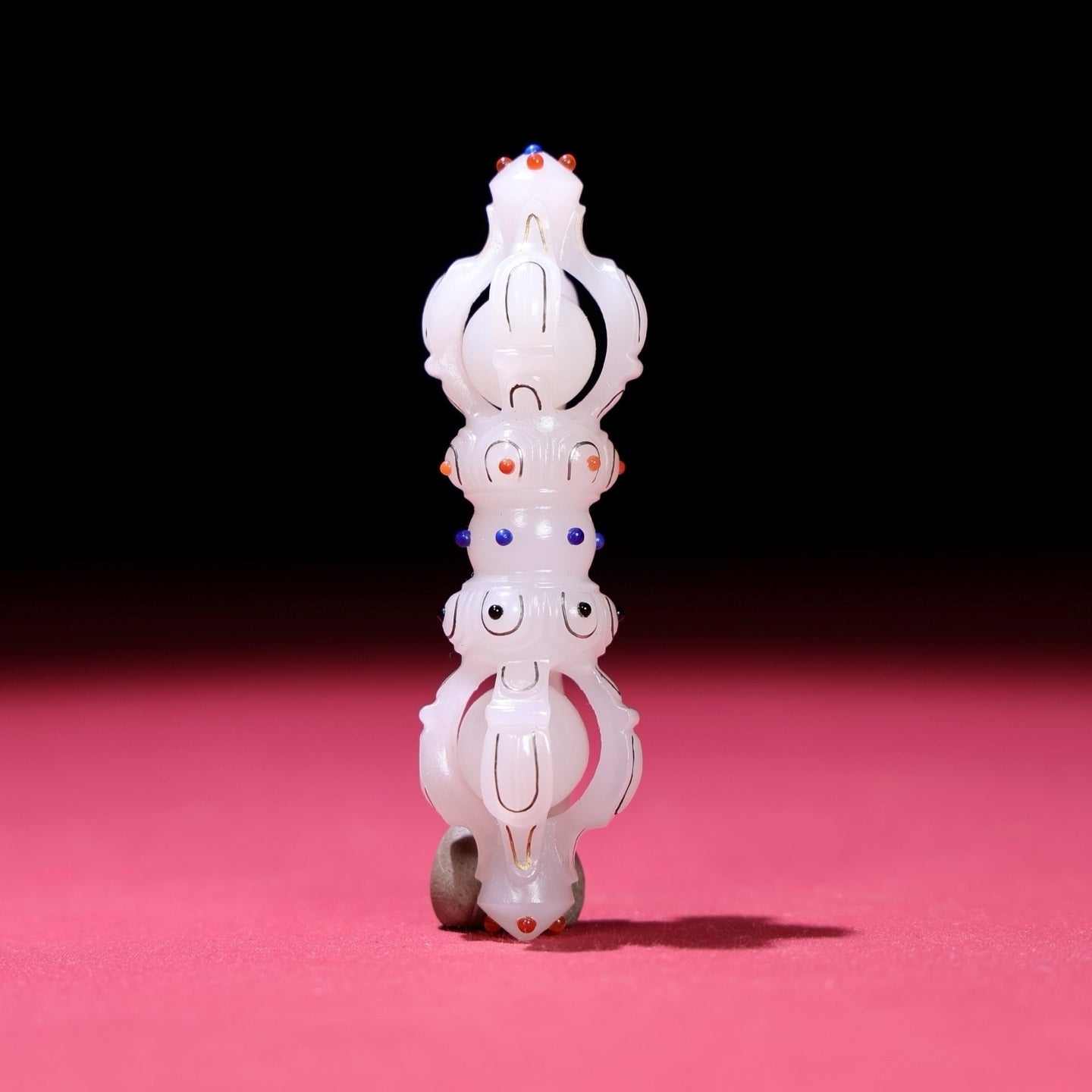 A1834 Excellent Chinese White Hetian Jade Inlay Silver Wires Pestle Xiangmo Pendant
