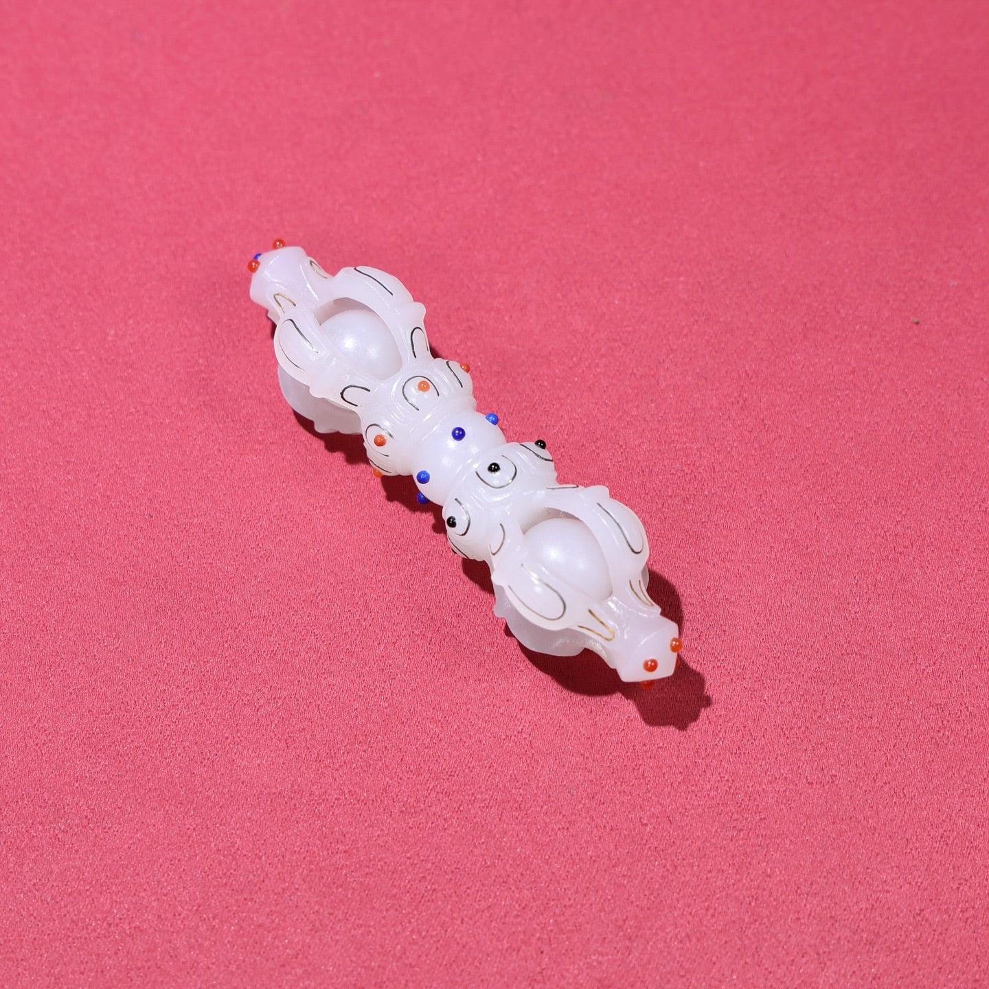 A1834 Excellent Chinese White Hetian Jade Inlay Silver Wires Pestle Xiangmo Pendant
