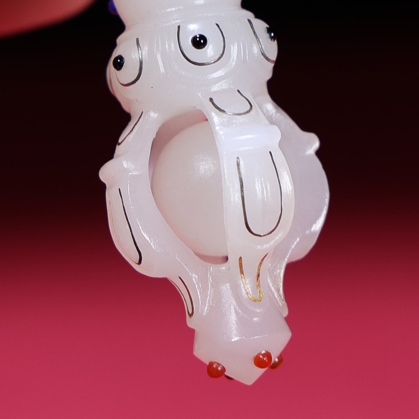 A1834 Excellent Chinese White Hetian Jade Inlay Silver Wires Pestle Xiangmo Pendant
