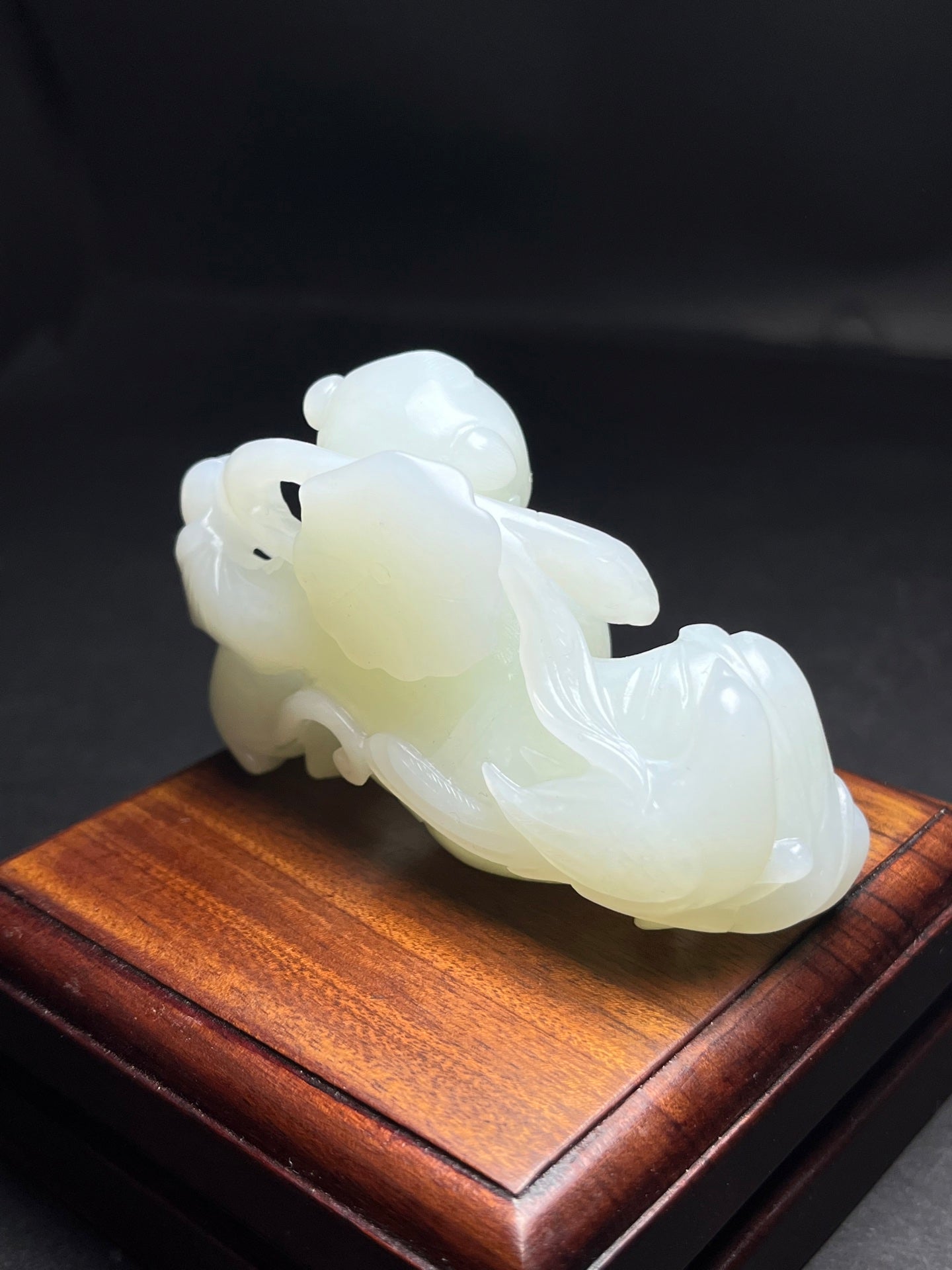 A1842 Superb Chinese Hetian Jade Carved Kid Statue