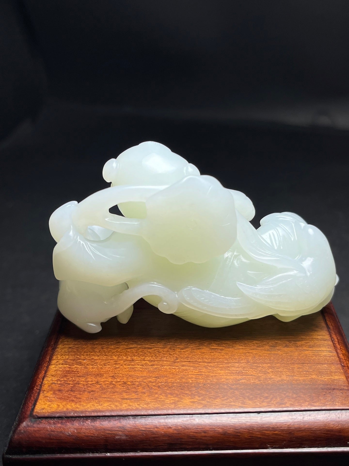 A1842 Superb Chinese Hetian Jade Carved Kid Statue