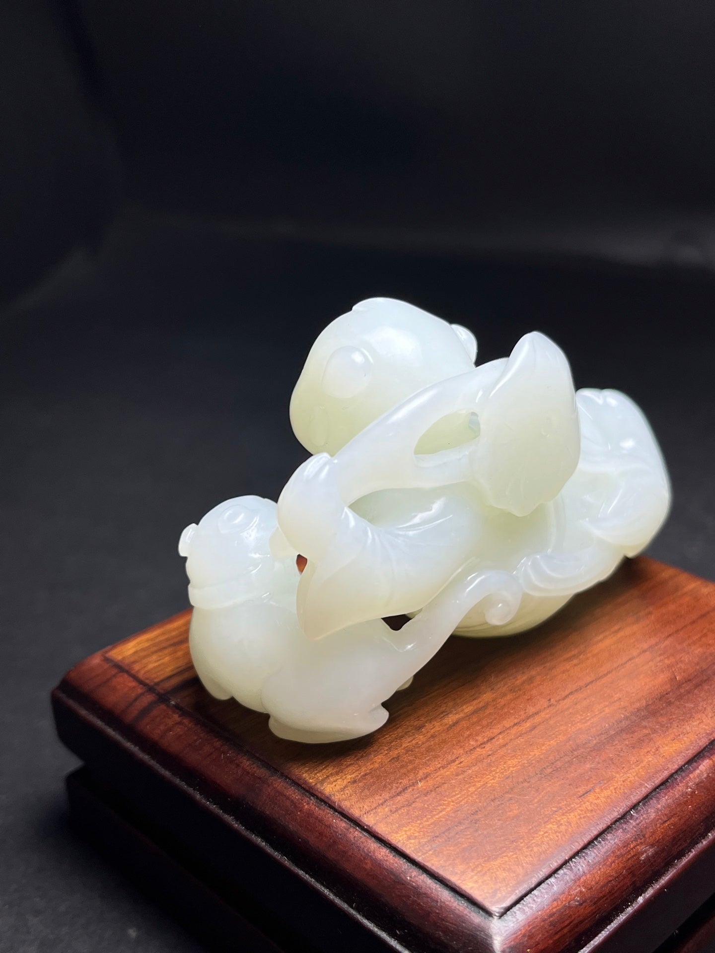A1842 Superb Chinese Hetian Jade Carved Kid Statue