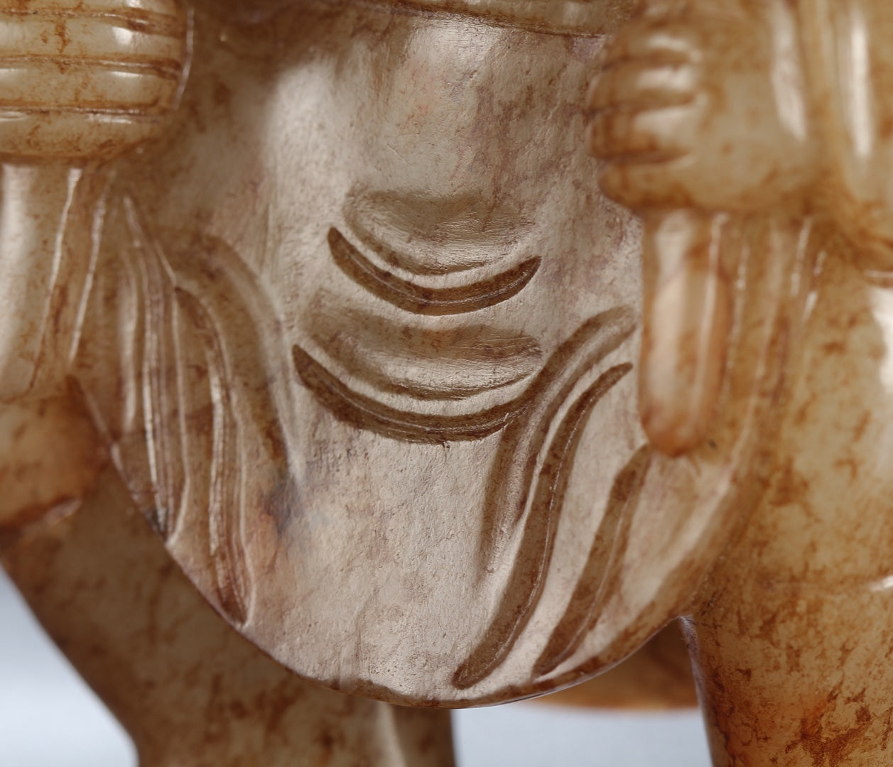A1857 Superb Old Chinese Hetian Jade Carved Divine Beast Statue